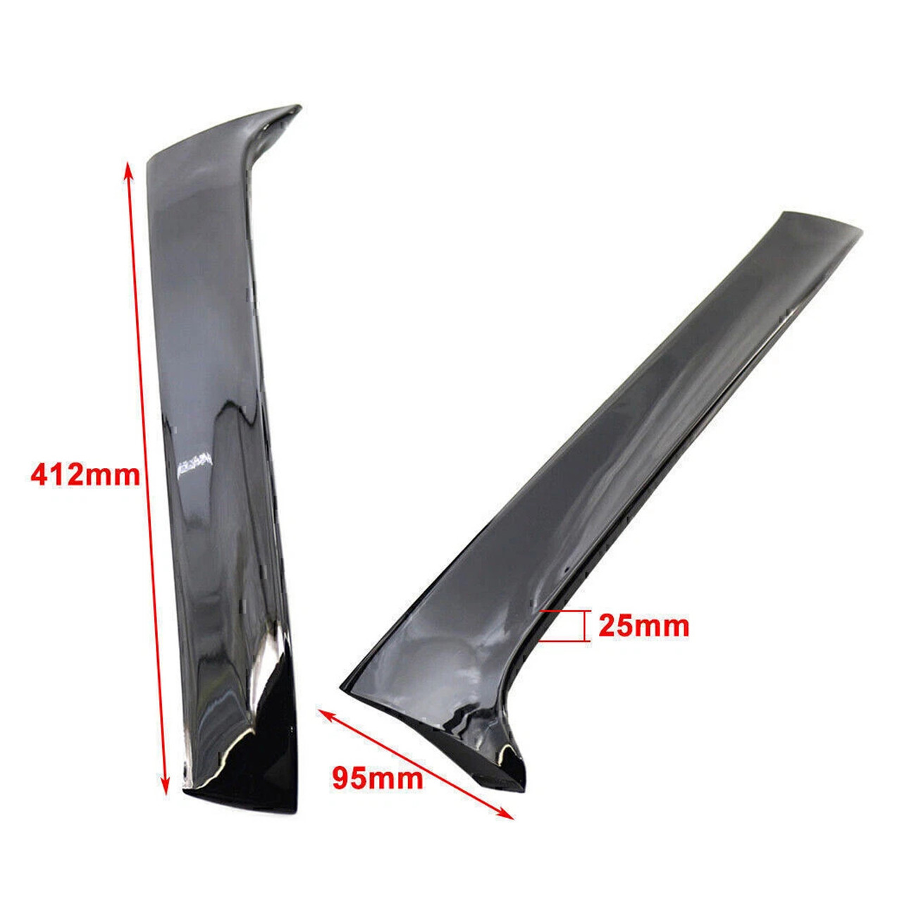 2013-2017 VW Golf 7 Variant Wagon Pair Rear Window Side Wing Spoiler Gloss Black Generic