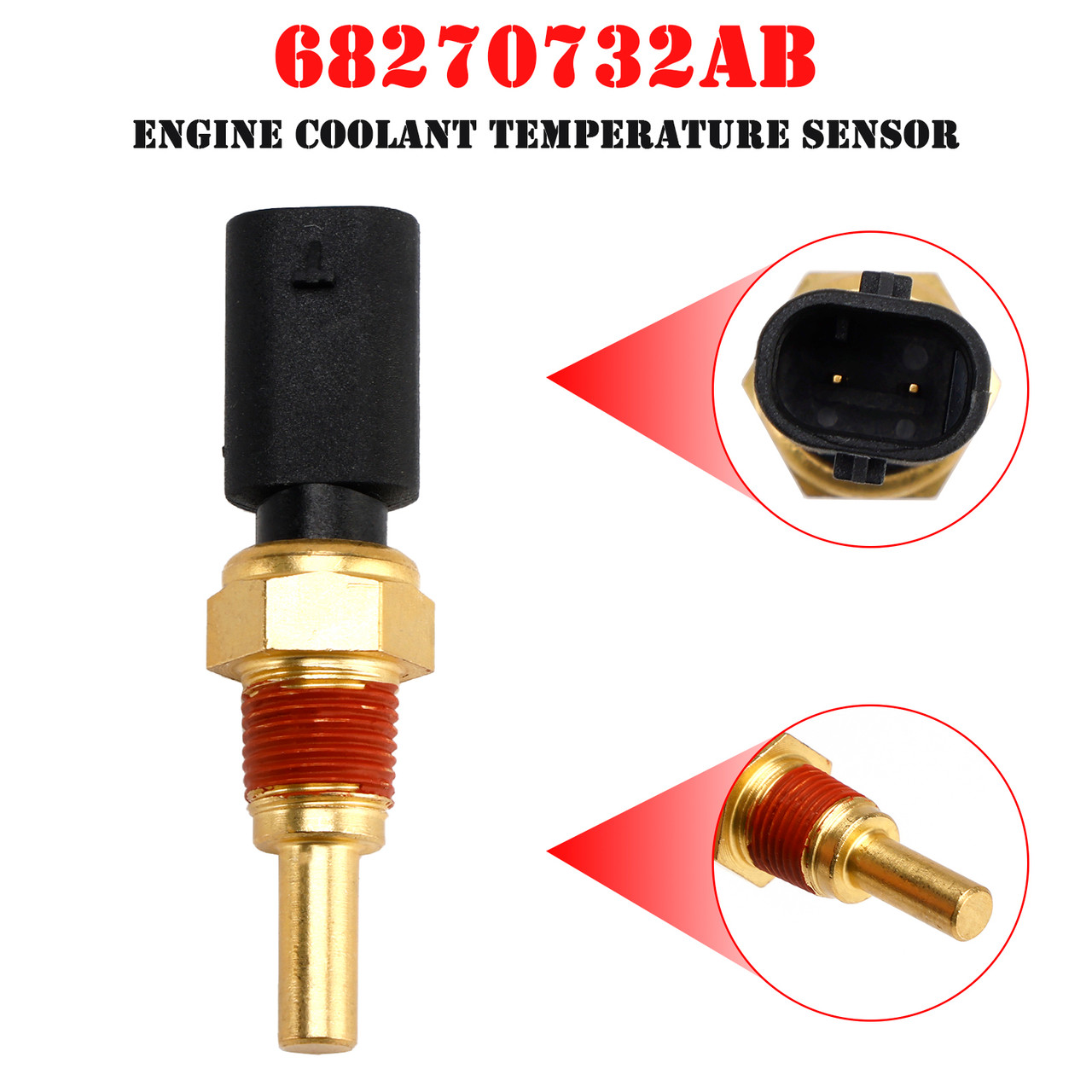 2016-2022 Chrysler Dodge Jeep Ram Engine Coolant Temperature Sensor 68270732AB Generic