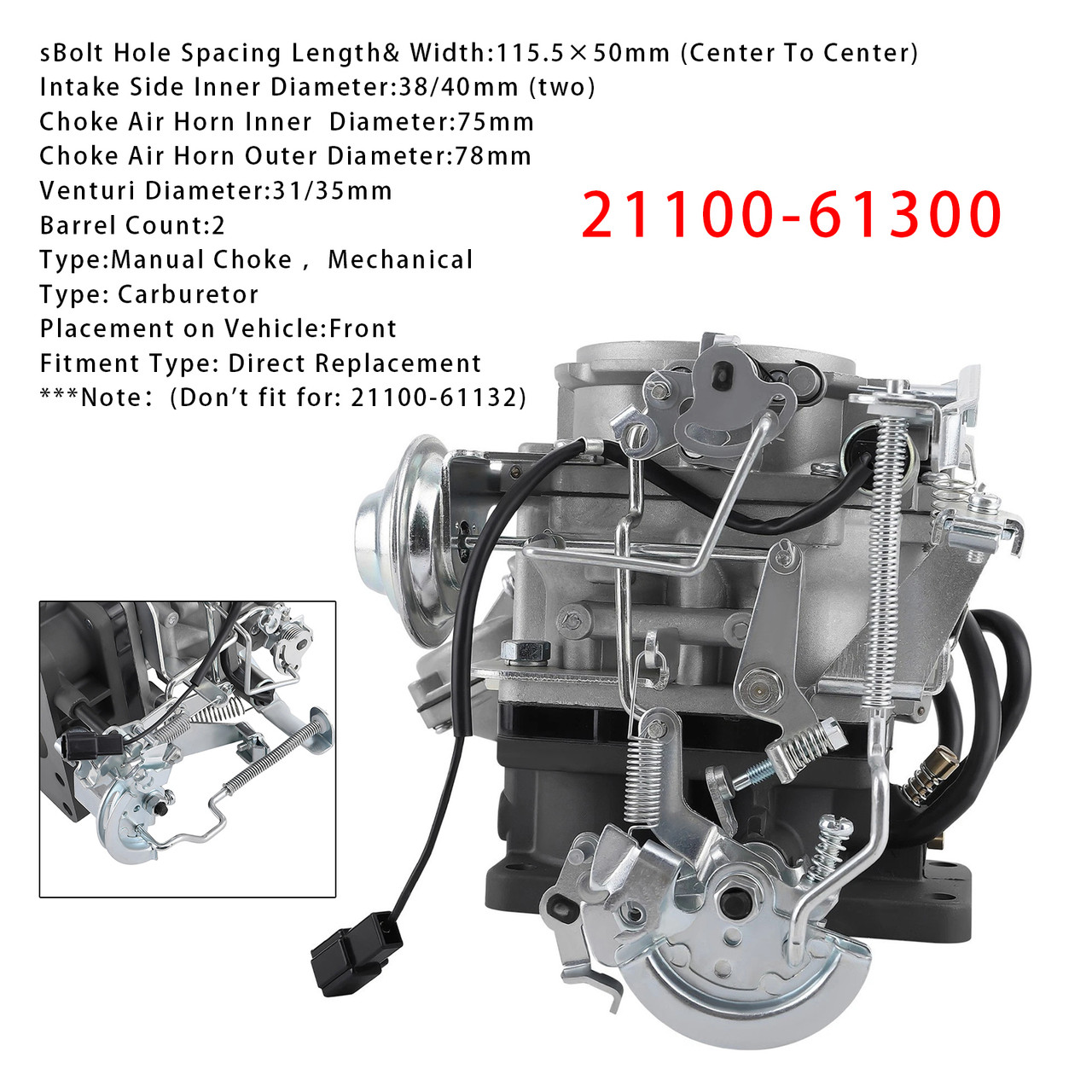 1984-1992 Toyota 3F Land Cruiser FJ62 FJ70 FJ73 Carburetor Carb