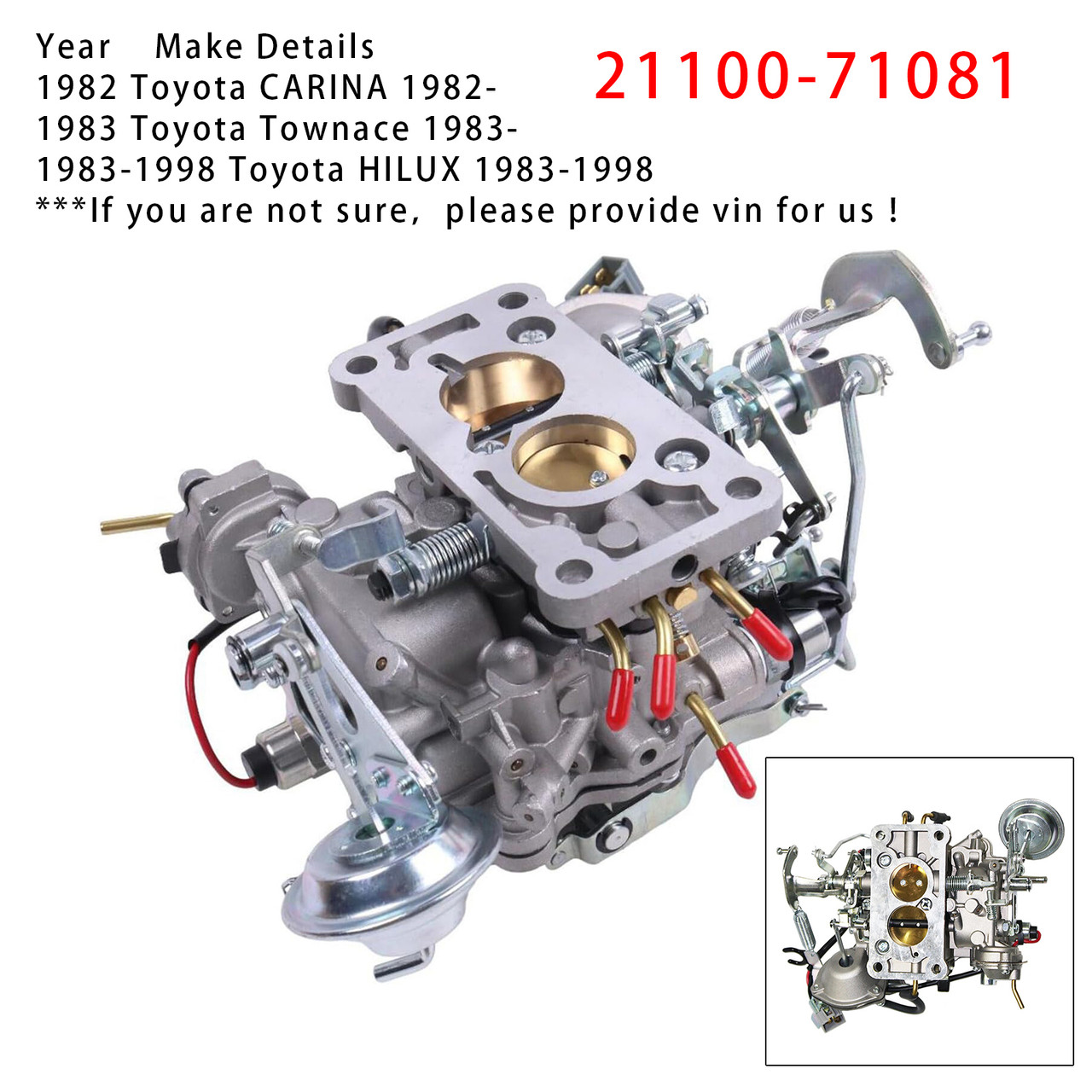 1983-1998 Toyota HILUX Carburetor 21100-71081 Generic
