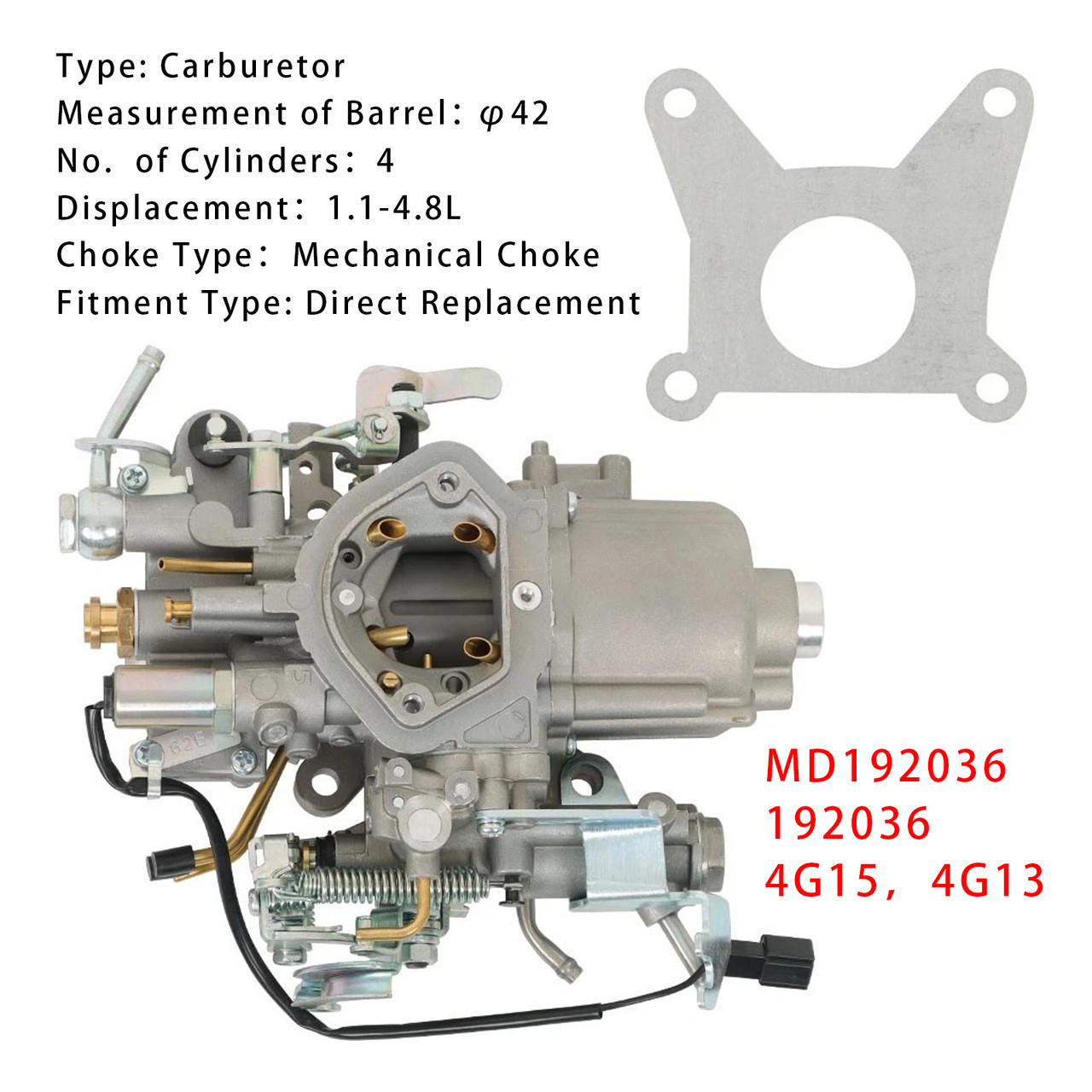 Mitsubishi Lancer Proton Saga 4G13 4G15 Carburetor Carb MD192036 Generic