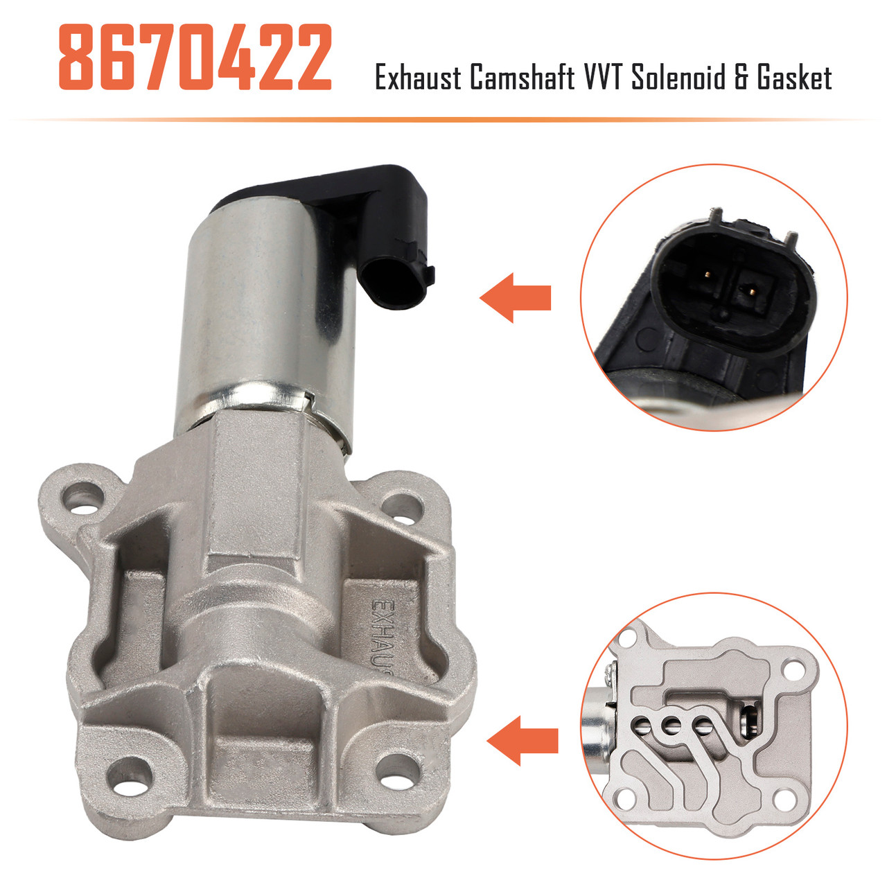 1996-2010 Volvo C70 V70 XC70 S80 Exhaust Camshaft VVT Solenoid & Gasket 8670422 Generic