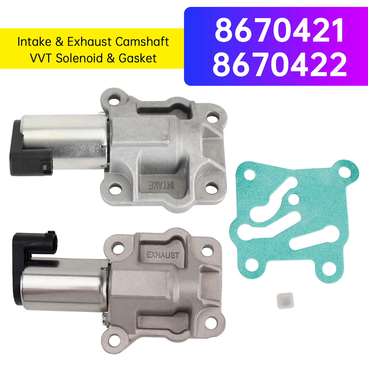 1996-2010 Volvo C70 V70 XC70 S80 Intake & Exhaust Camshaft VVT Solenoid & Gasket 8670422 Generic