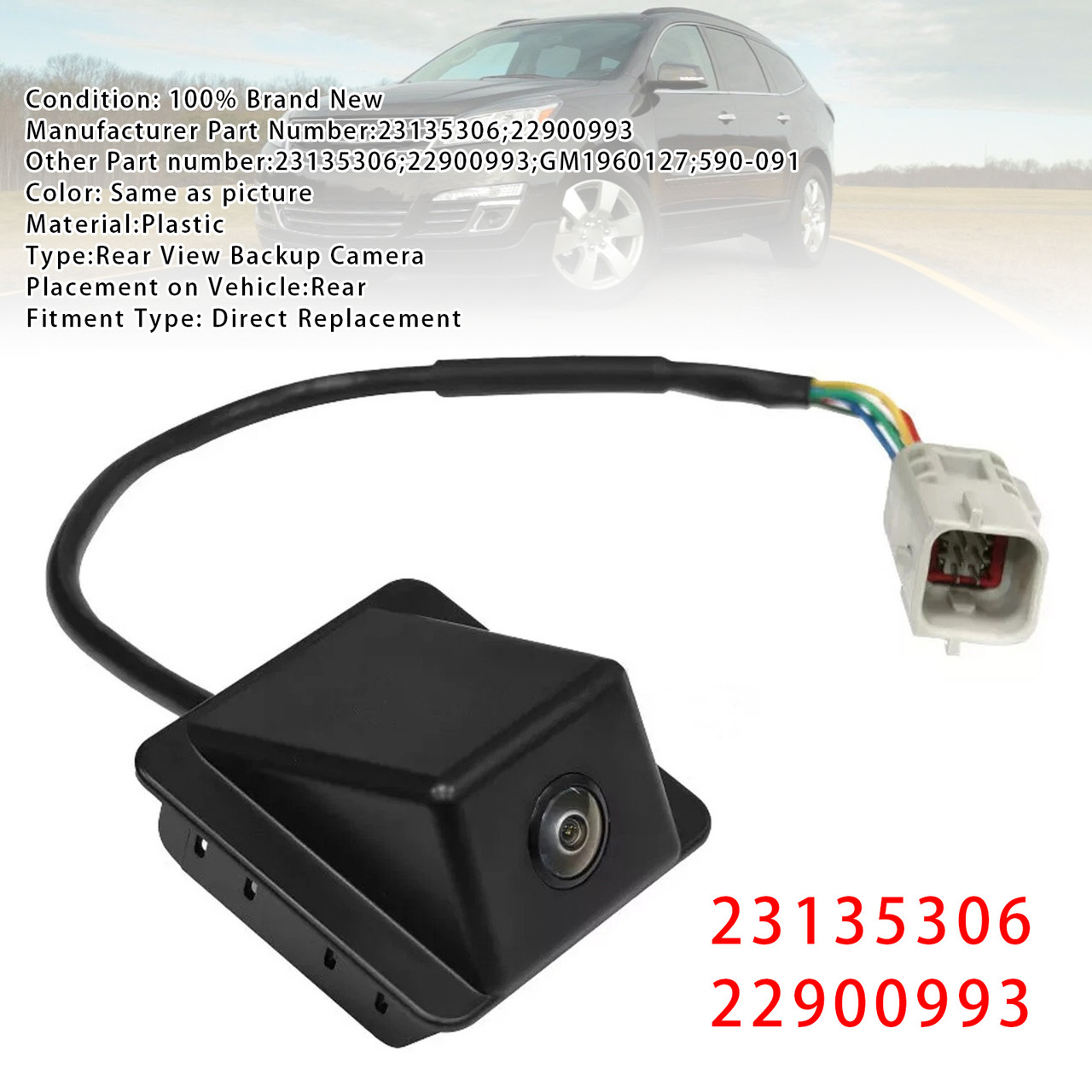 2013-2017 Chevrolet Traverse Rear View Reversing Camera 23135306 22900993 Generic