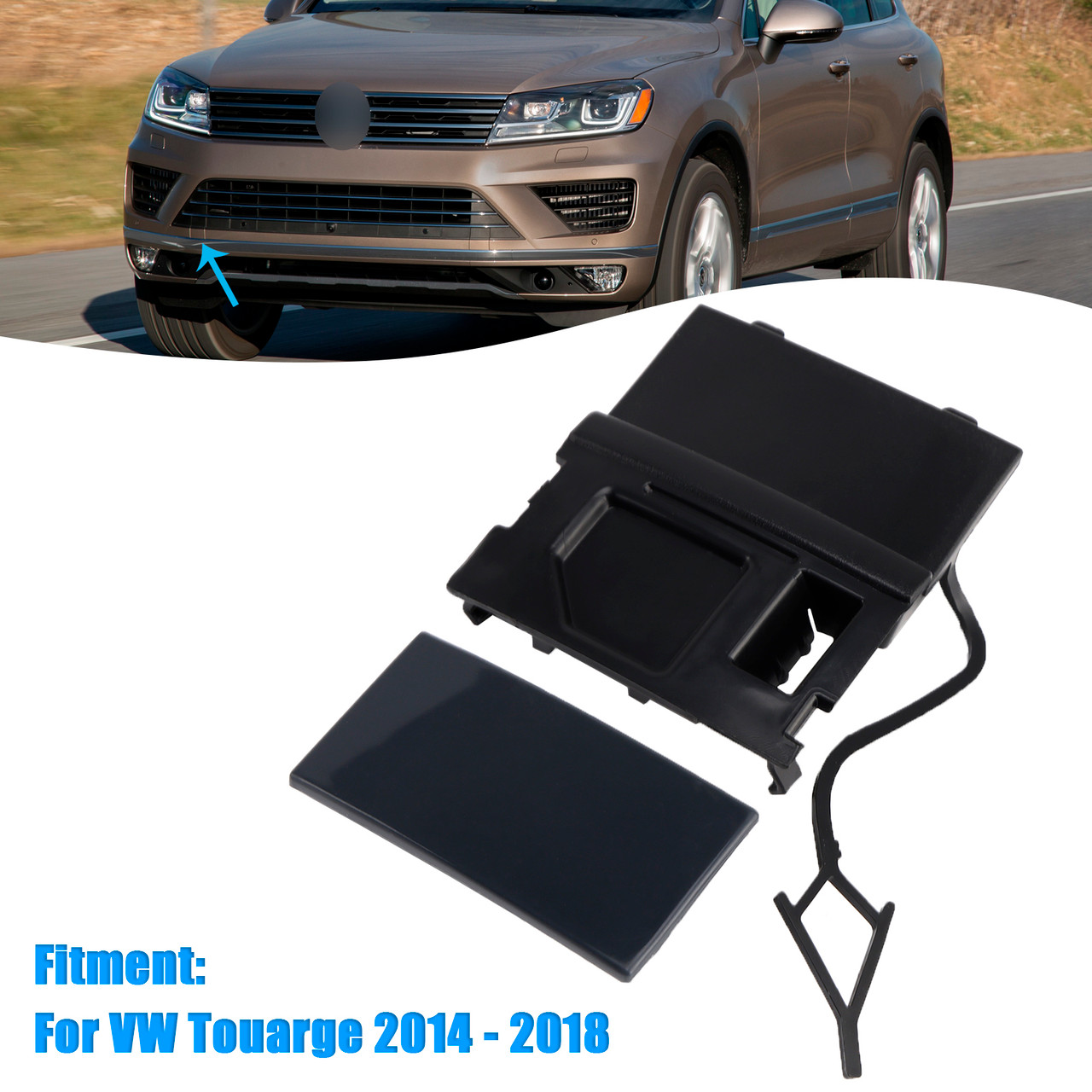 2014-2018 VW Touarge Car Front Right Bumper Tow Hook Eye Cover Cap 7P6807186A Generic