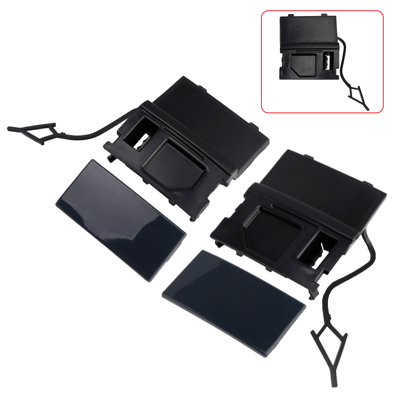 2014-2018 VW Touarge Car Front A Pair Bumper Tow Hook Eye Cover Cap 7P6807186A 7P6807185A Generic