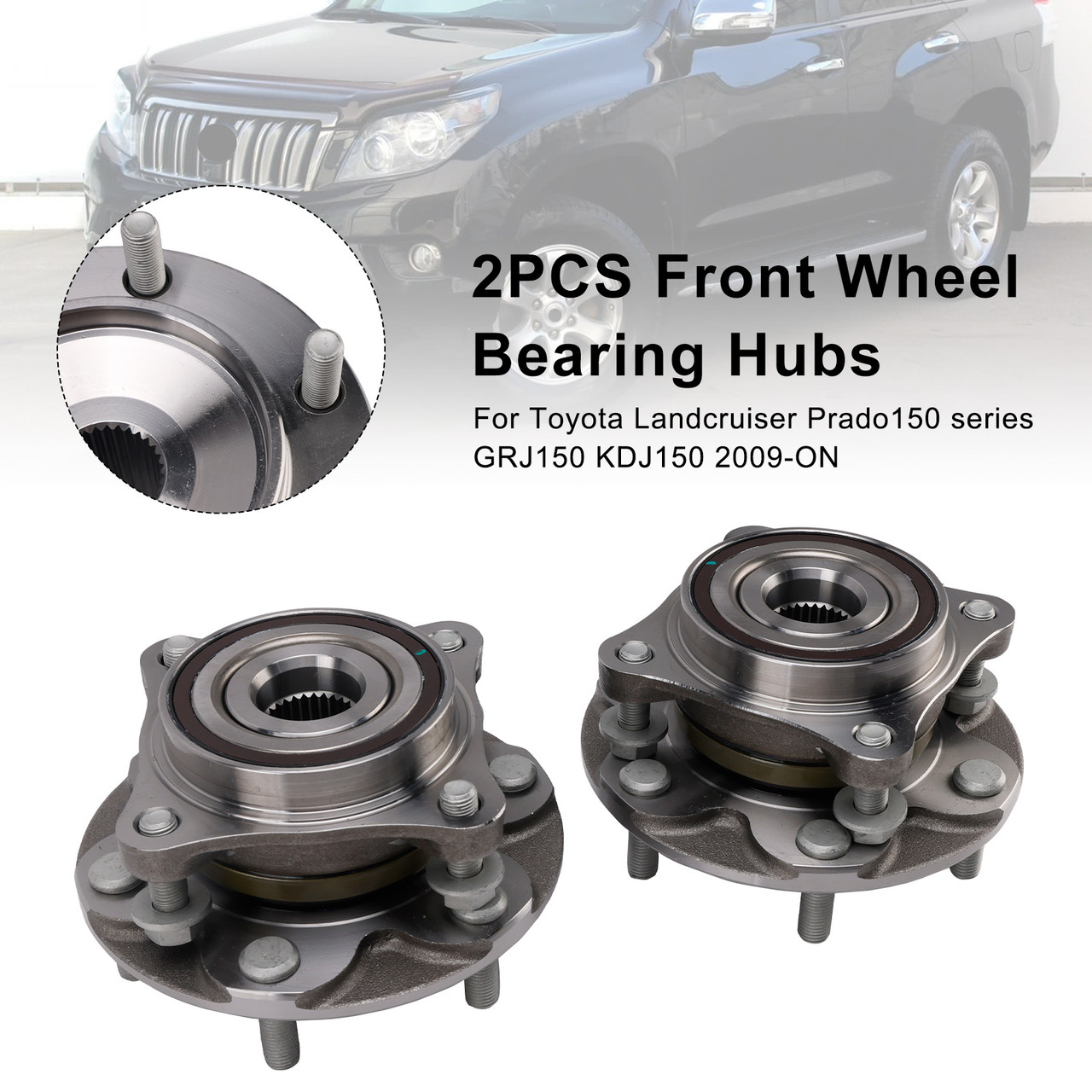 2009-ON Toyota Landcruiser Prado150 series GRJ150 KDJ150 2PCS Front Wheel Bearing Hubs WHX2042603AC Generic