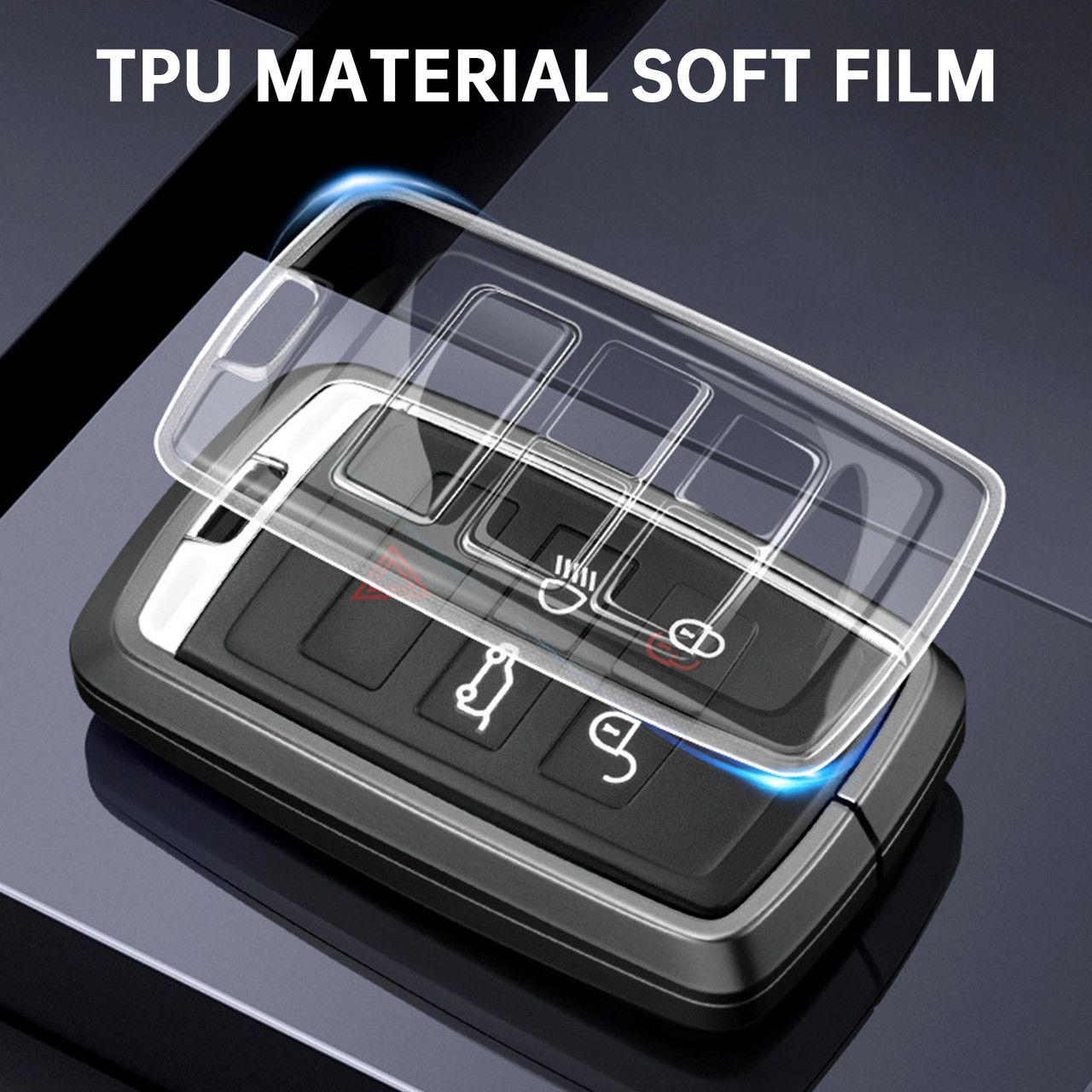 Land Rover Range Rover Sport Alloy Aluminum TPU Soft Film Car Key Black Case Cover Generic