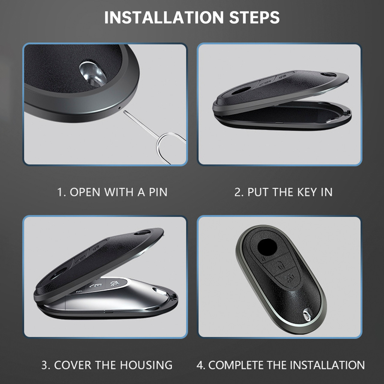 Benz GLC GLK CLS GLA CLA AMG Alloy Aluminum TPU Car Key Black Case Cover Generic