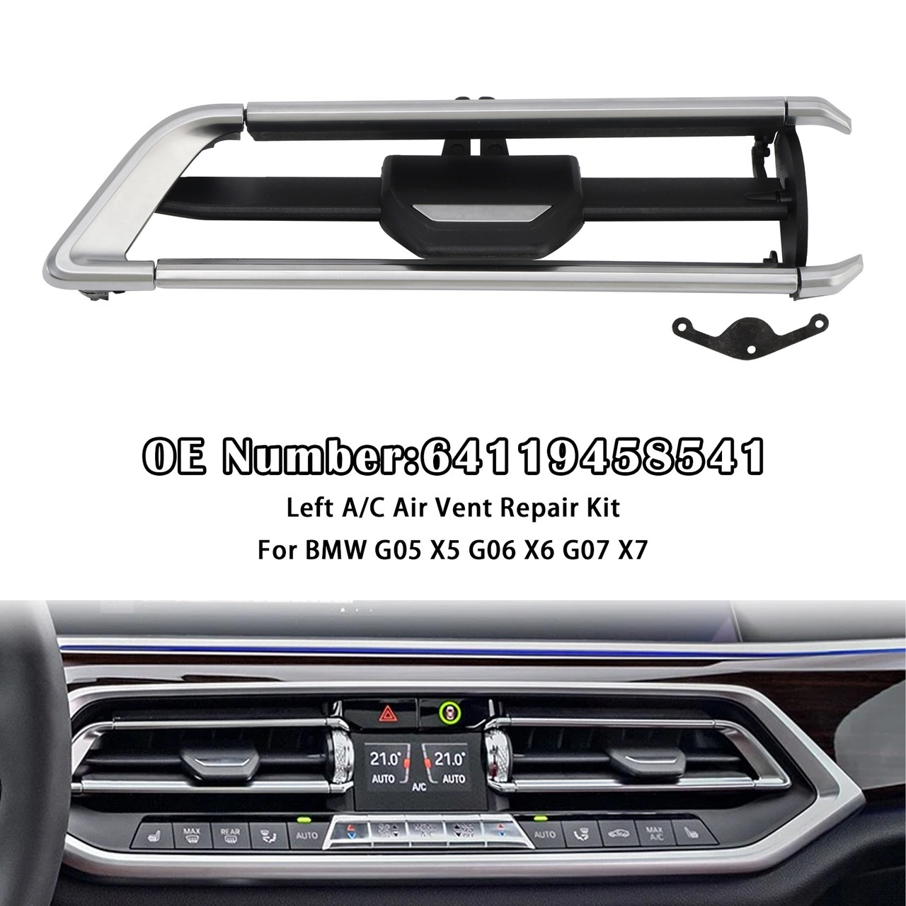 2019-2021 BMW G05 G06 G07 X5 X6 X7 Left A/C Air Vent Repair Kit 64119458541 Generic