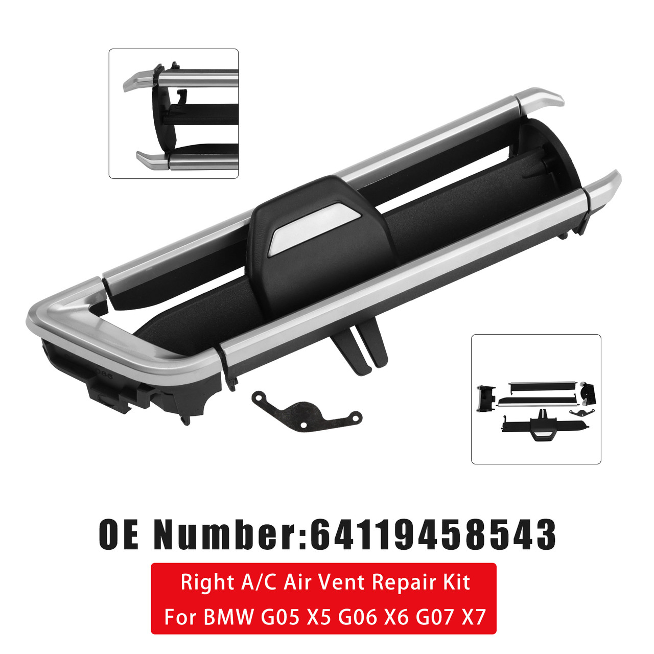 2019-2021 BMW G05 G06 G07 X5 X6 X7 Right A/C Air Vent Repair Kit 64119458543 Generic