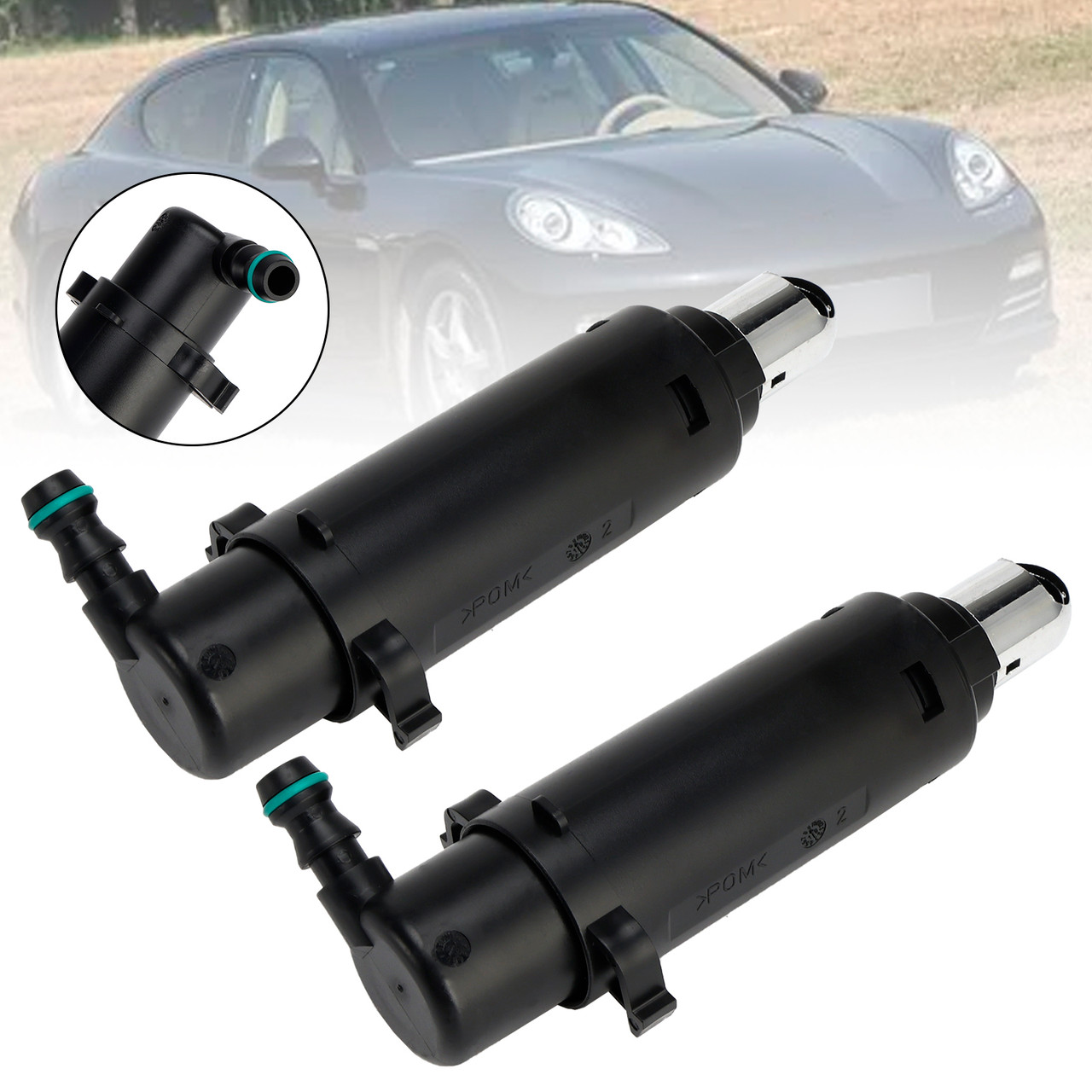 2010-2016 Porsche Pana Meira 1 Pair Front Headlight Spray Washer Nozzle 97062813300 Generic