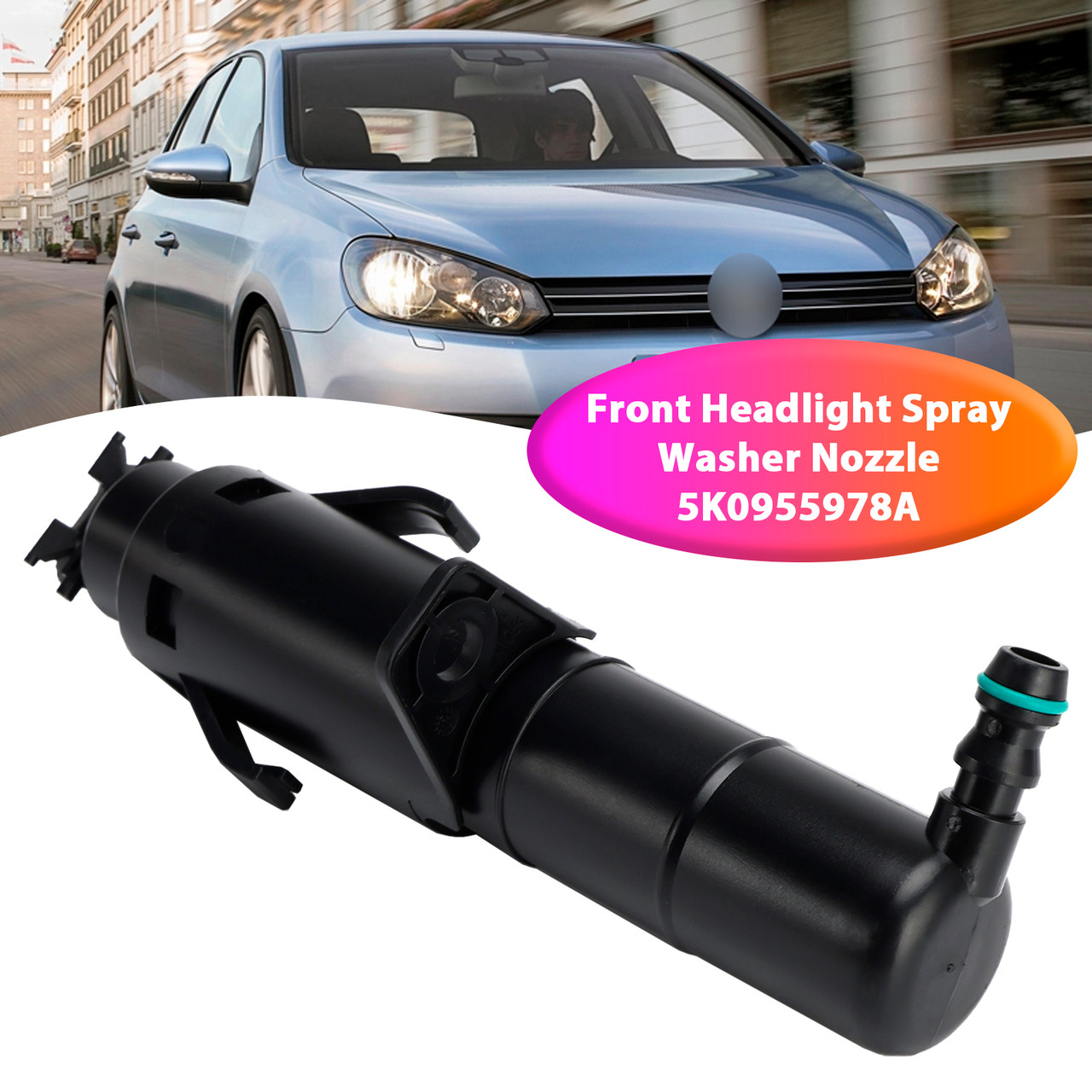 2009-2015 VW GOLF EOS Jetta Transporter Front Headlight Spray Washer Nozzle 5K0955978A Generic
