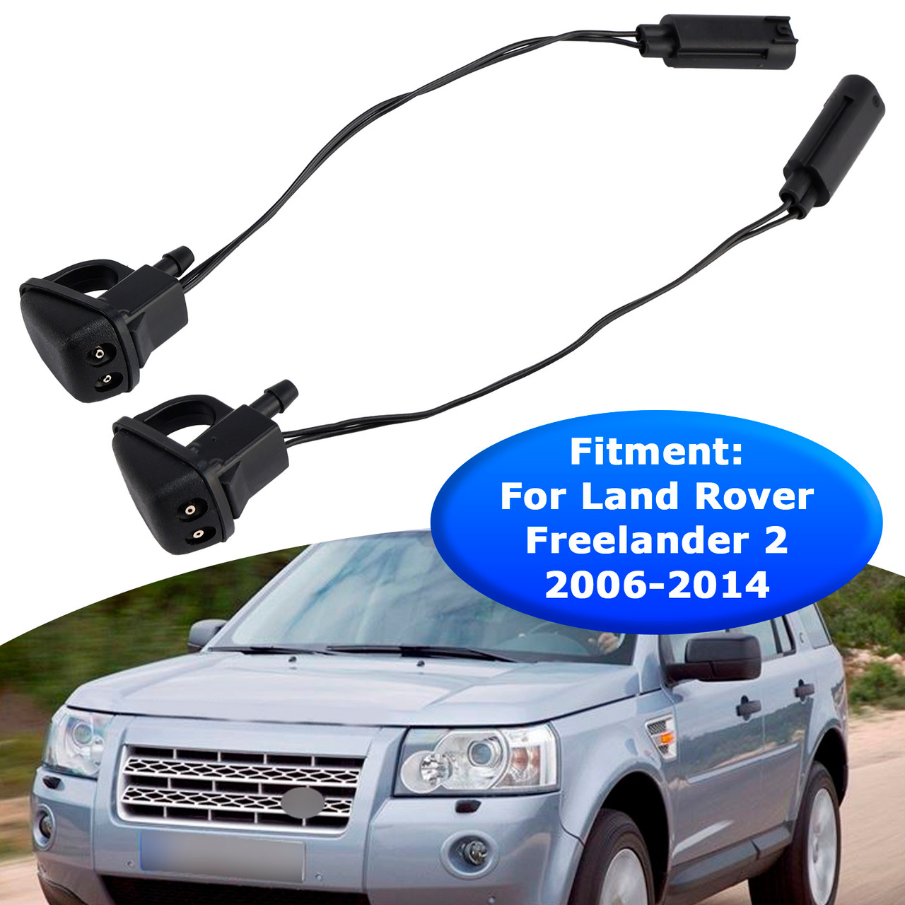 2006-2014 Land Rover Freelander 2/ Pair Front Headlight Spray Washer Nozzle LR048710 Generic