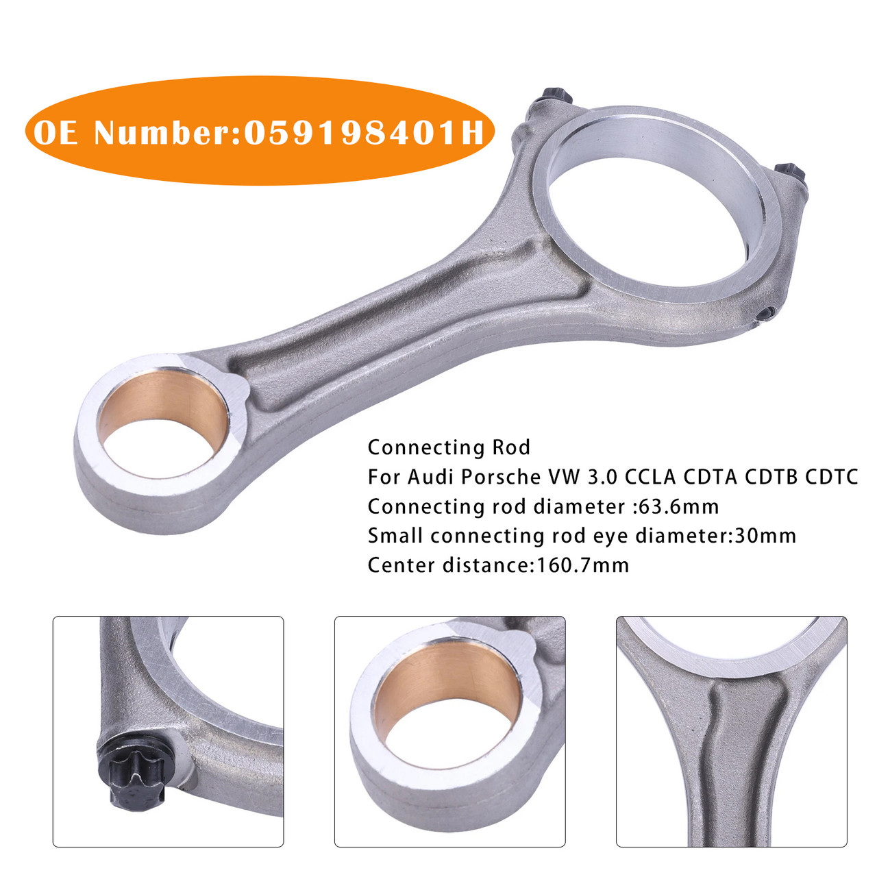 2007-2018 Audi A4 A5 A6 A7 A8 Connecting Rod 059198401N 059198401H Generic