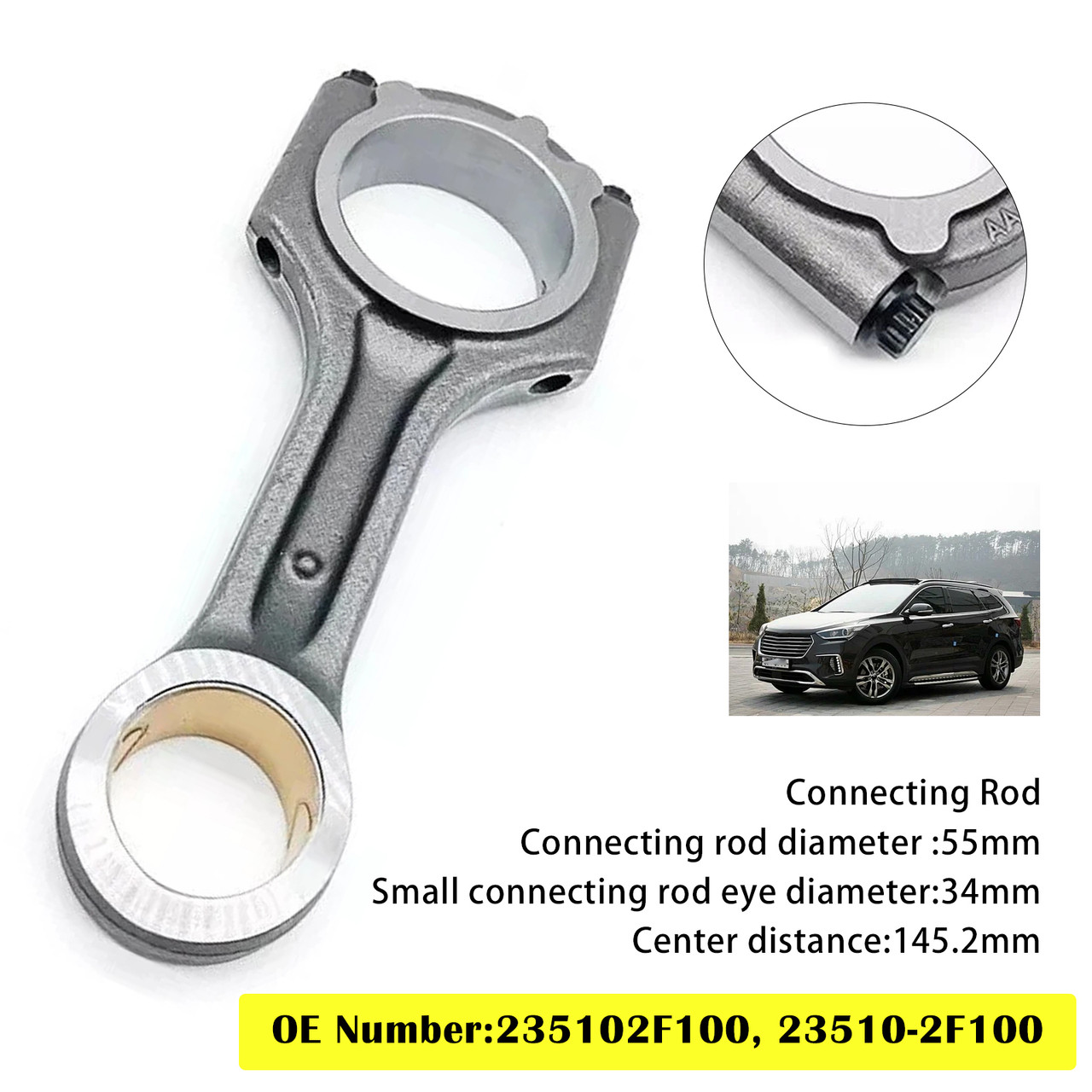 Kia Hyundai Maxcruse 2.2L CRDI D4HB Engine Connecting Rod 23510-2F100 Generic