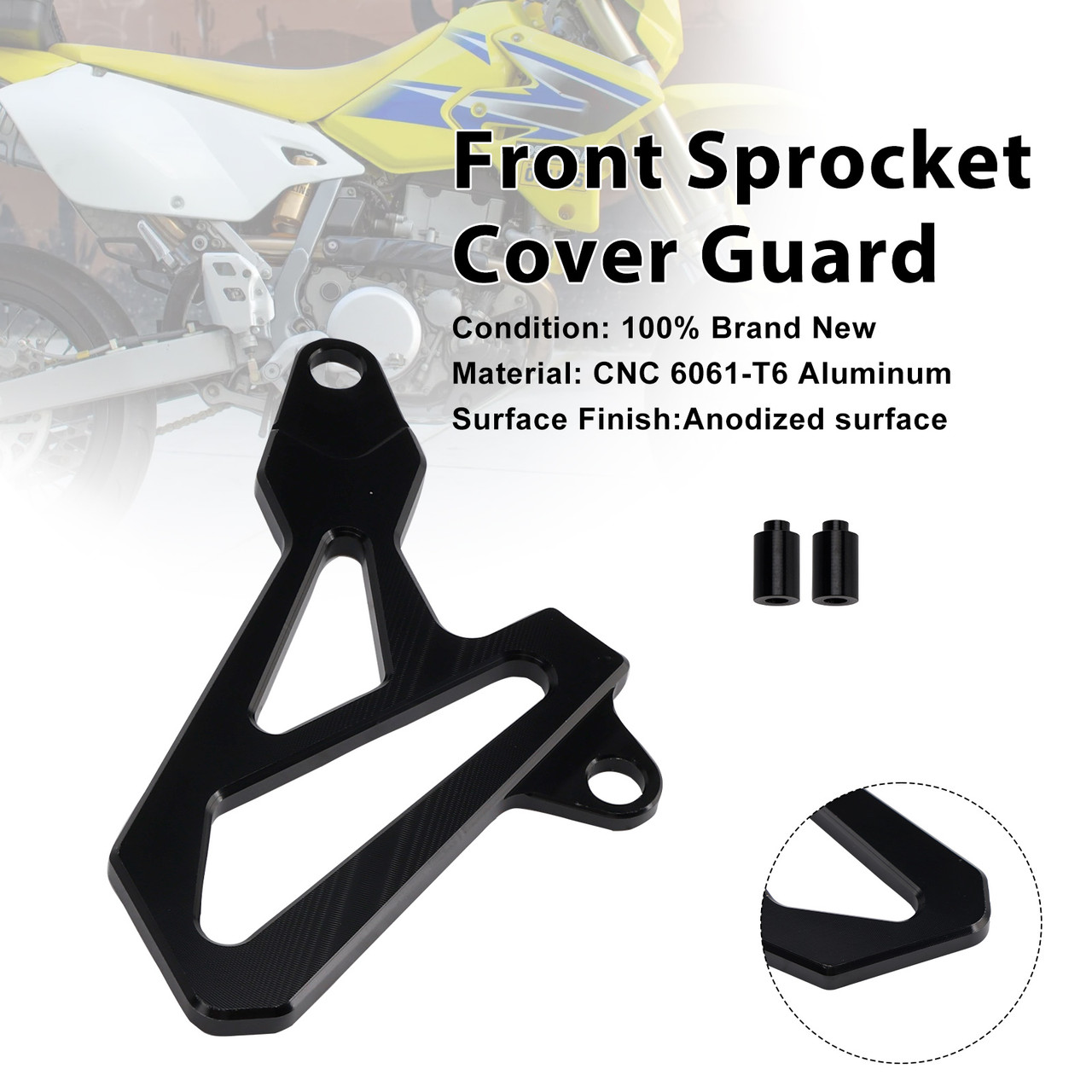 2000-2024 Suzuki DR-Z400SM DRZ400/S/E Front Sprocket Cover Guard Black Generic