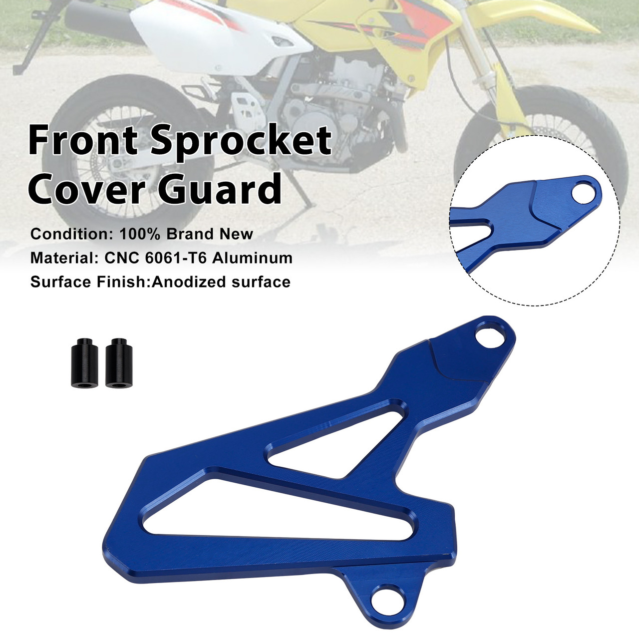 2000-2024 Suzuki DR-Z400SM DRZ400/S/E Front Sprocket Cover Guard Blue Generic