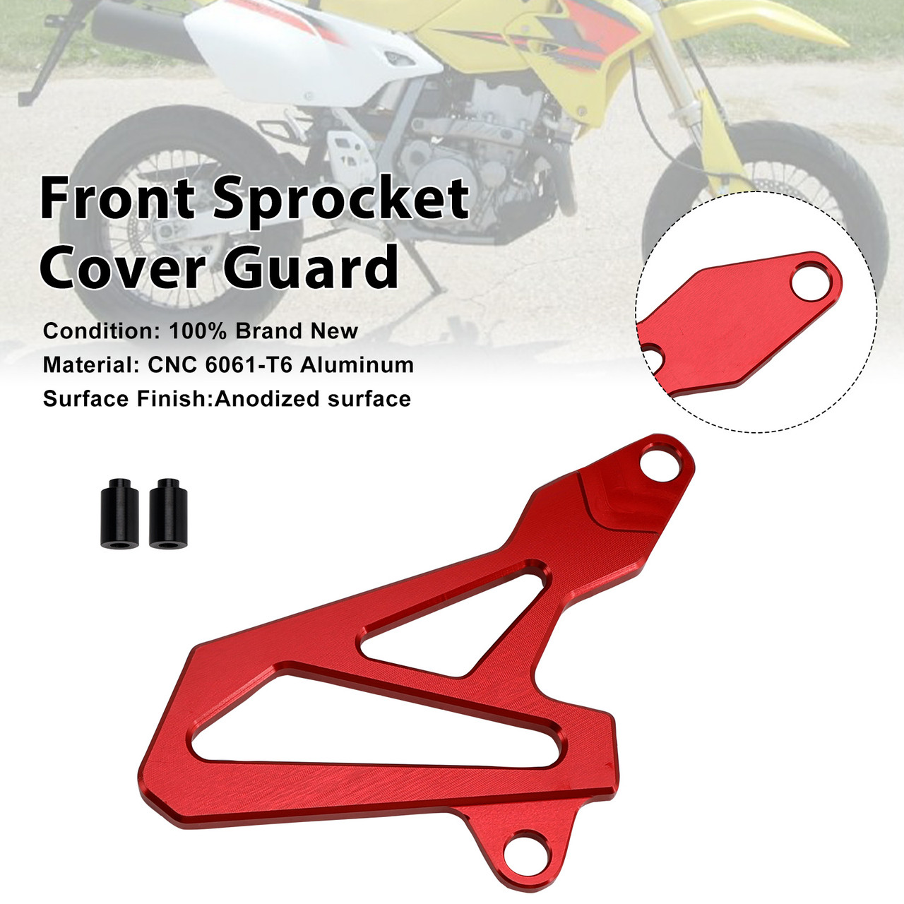 2000-2024 Suzuki DR-Z400SM DRZ400/S/E Front Sprocket Cover Guard Red Generic