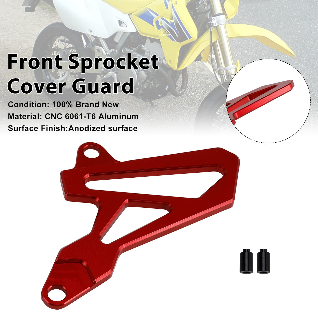 2000-2024 Suzuki DR-Z400SM DRZ400/S/E Front Sprocket Cover Guard Red Generic