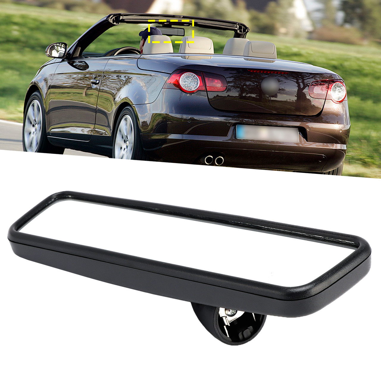 Skoda Fabia Octavia Superb Rear View Interior Mirror Glass 3B0857511G Black Generic