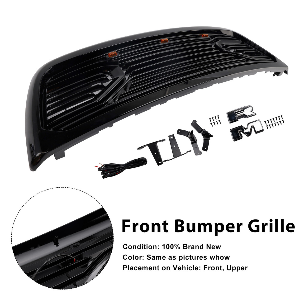 2010-2018 Dodge Ram 2500 3500 Black Front Bumper Grille Generic