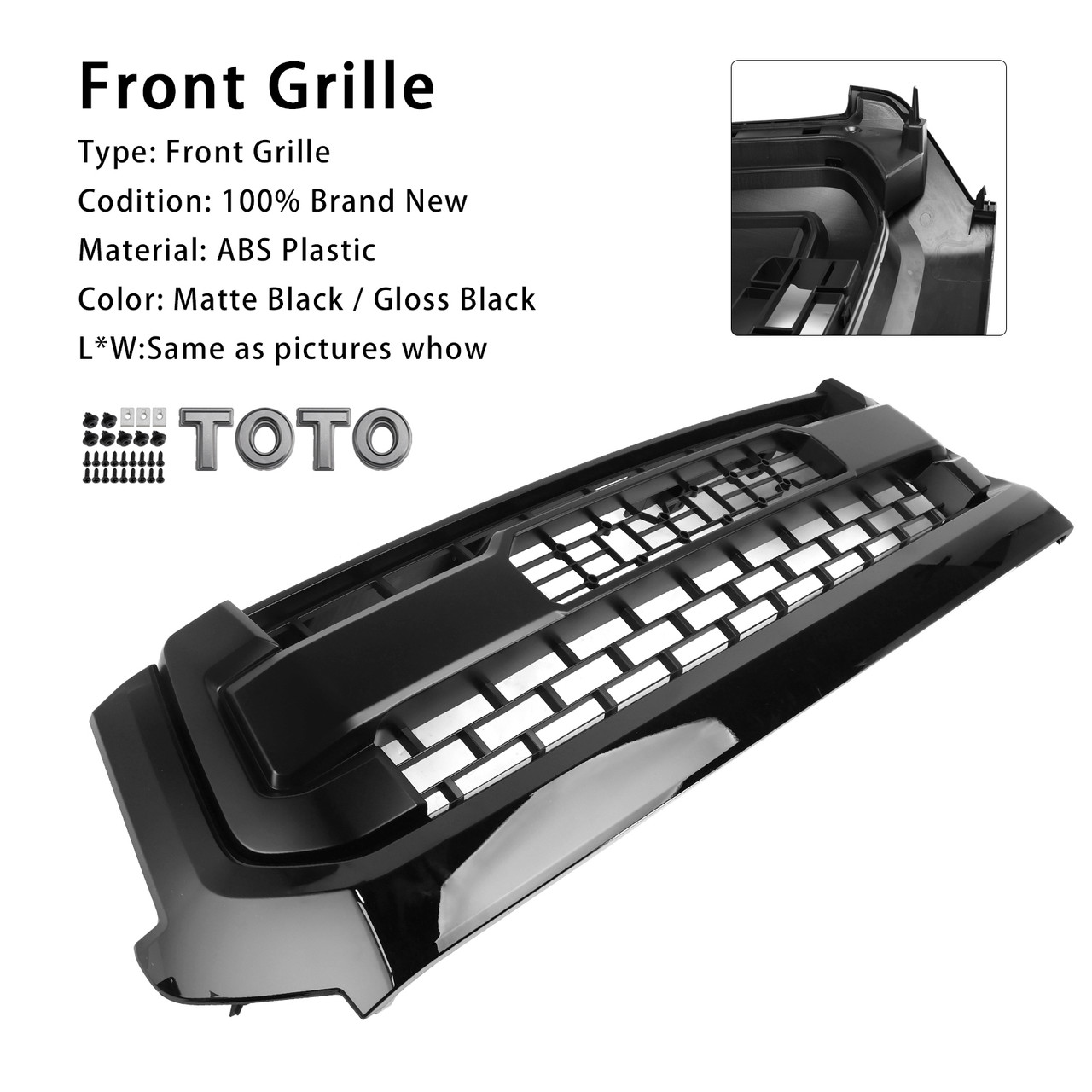 2014-2018 Toyota Tundra Honeycomb Front Grille With letters Matte Black Generic