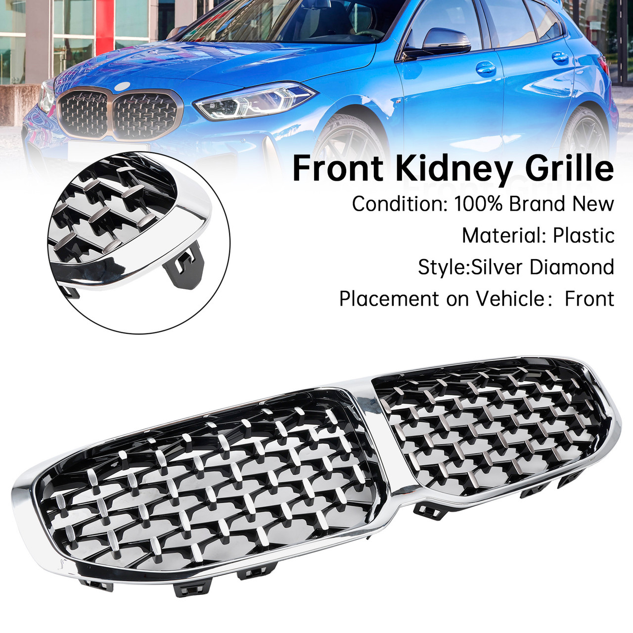 2021-2024 BMW G30 G31 LCI Dual Slats Front Kidney Grille Matte Black Generic