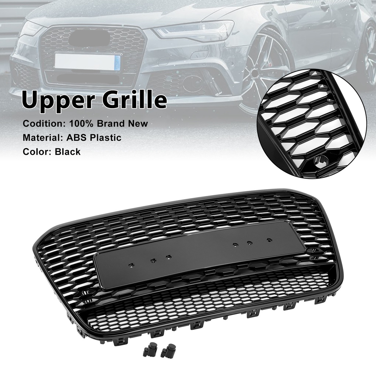 2012-2015 Audi A6 C7 / S6 pre-facelift RS6 Style Front Mesh Honeycomb Grille Generic