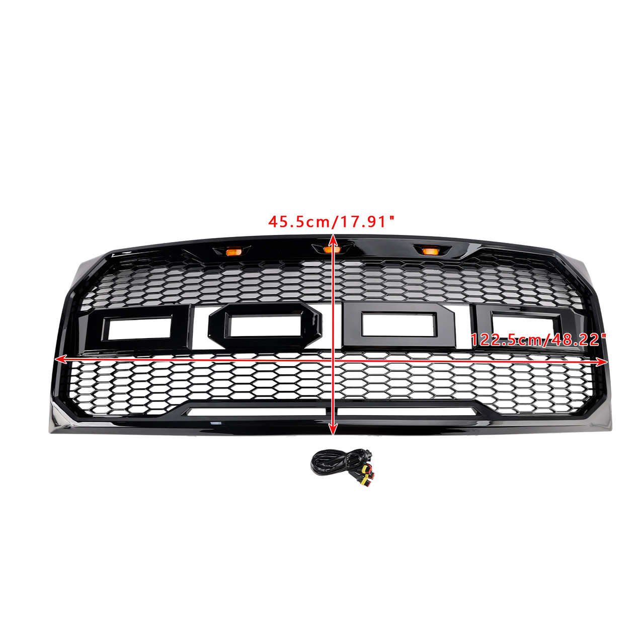 2009-2014 Ford F150 Raptor Style Raptor Style Front Bumper Grille Gloss Black Generic