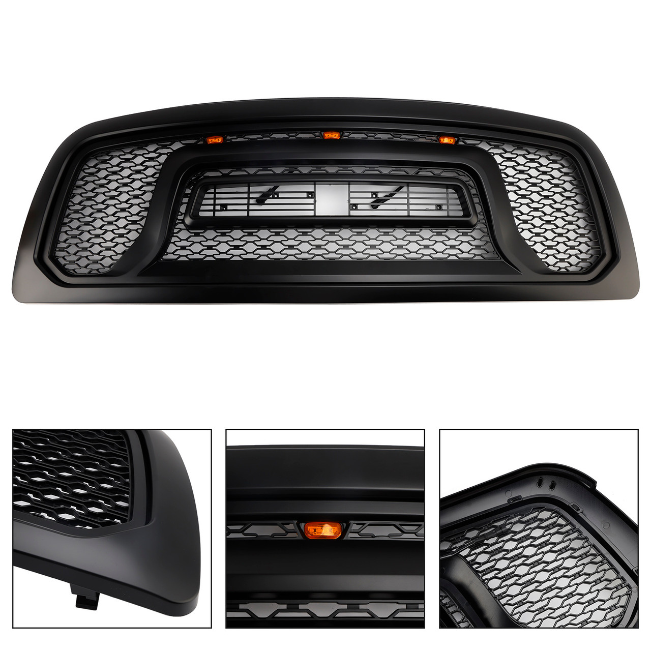 2009-2012 Dodge Ram 1500 Front Bumper Grille With Led Light Black Generic