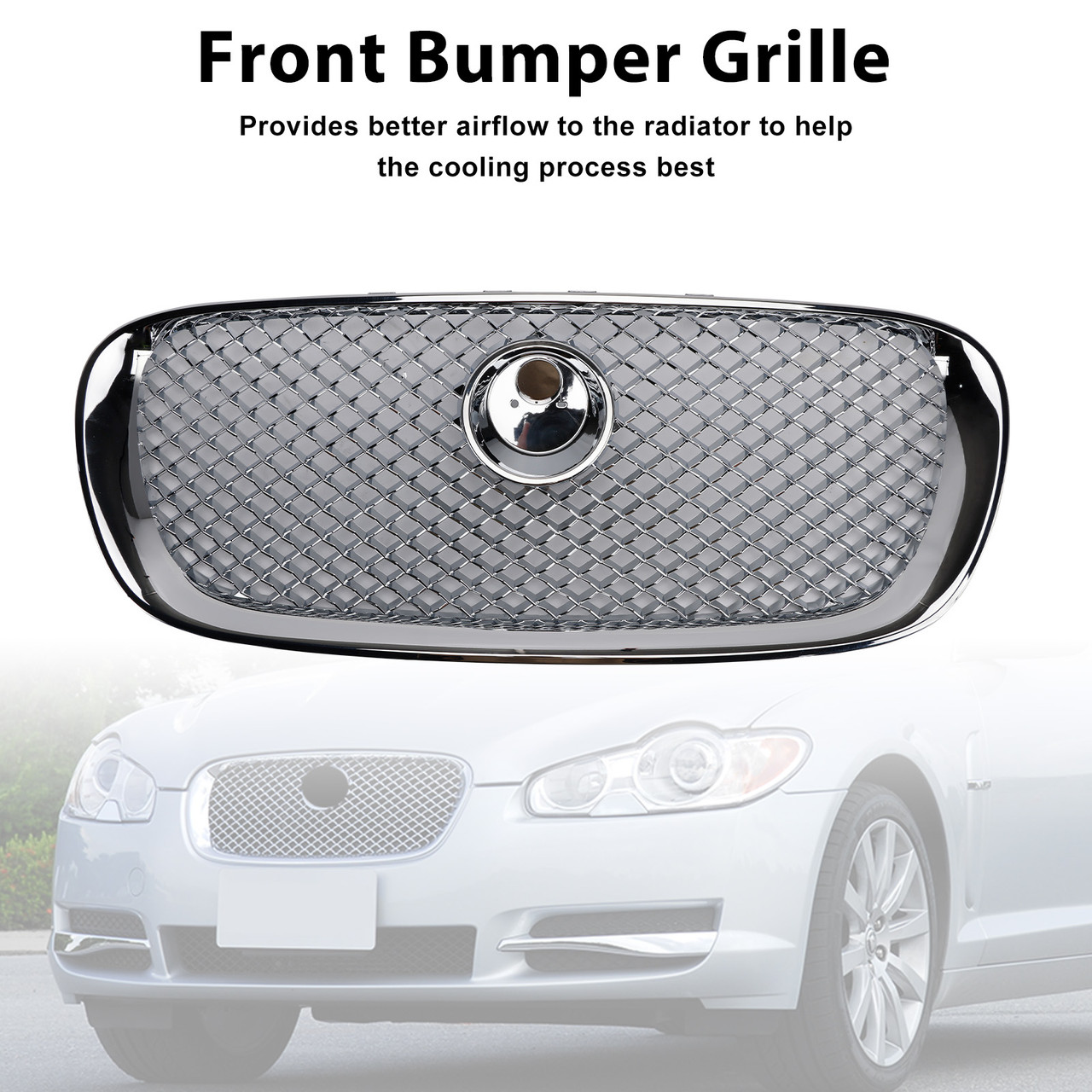 2008-2011 Jaguar XF XF-R Style Front Bumper Grille Chrome Generic