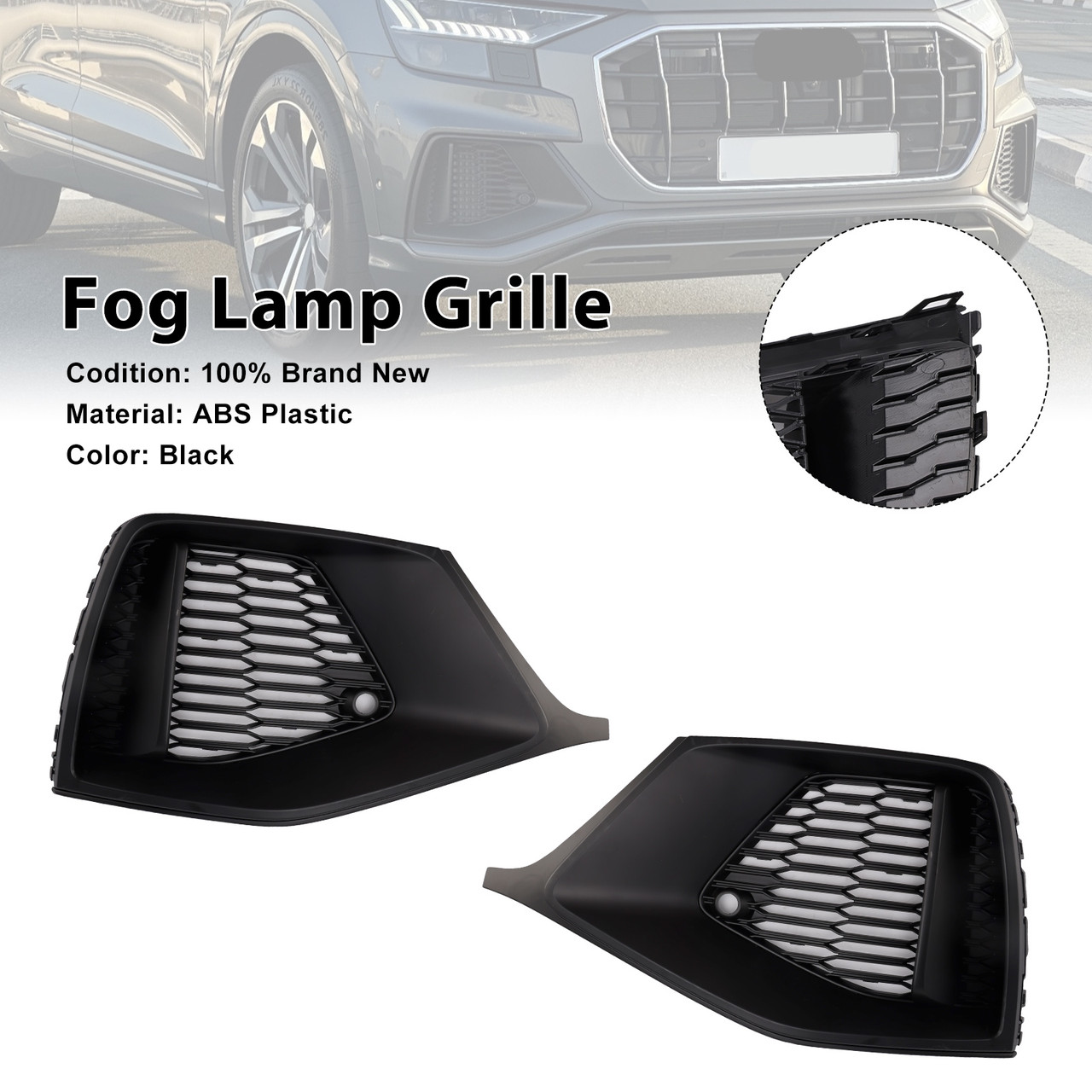 2018-2023 Audi Q8 S-LINE /SQ8 2PCS Front Bumper Grill Trim 4M8807682A Generic