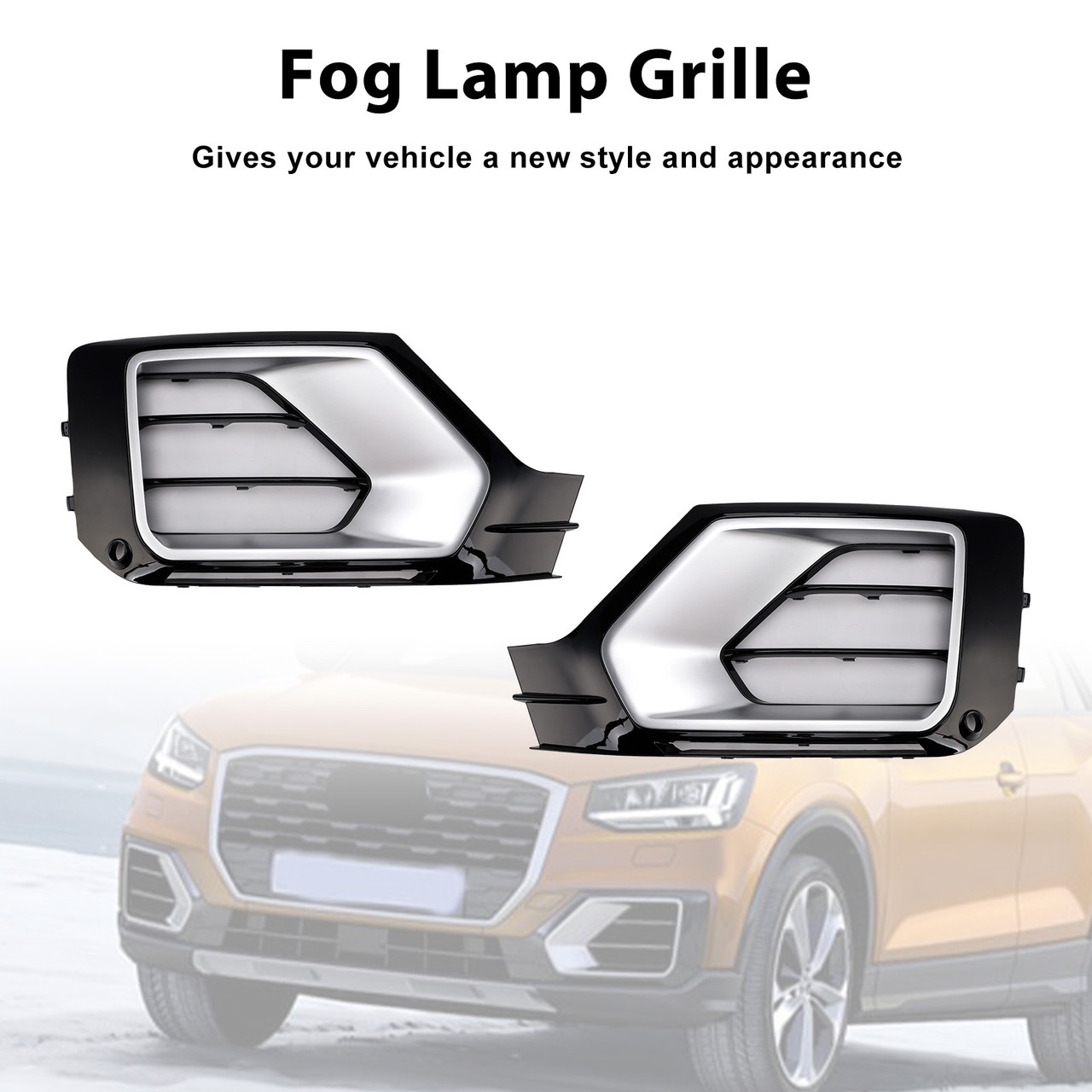 2016-2020 Audi Q2 2PCS Front Bumper Grille Fog Lamp Grille 81A807681G Generic