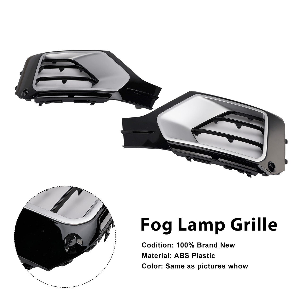 2016-2020 Audi Q2 2PCS Front Bumper Grille Fog Lamp Grille 81A807681G Generic