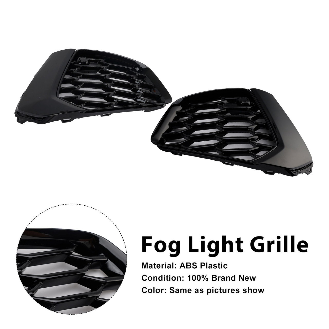 2021-2023 Audi A3 S-line Black S3 Front Honeycomb Fog Light Grille Generic