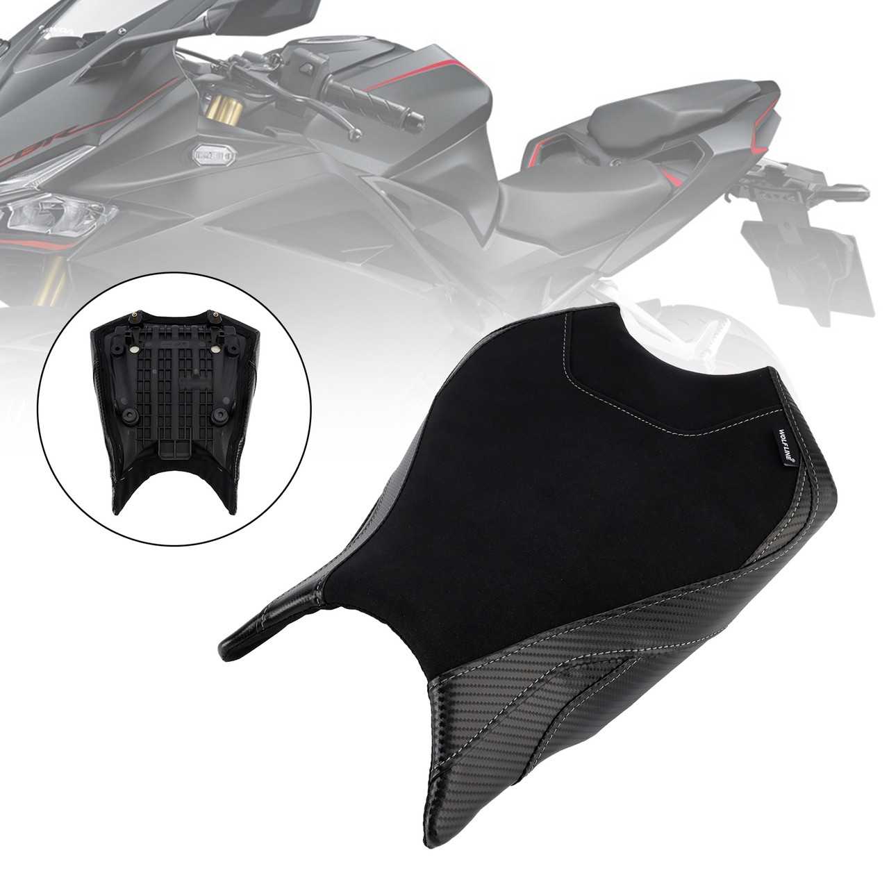 2017-2024 HONDA CBR250RR Front Raider Seat Driver Cushion Black Generic