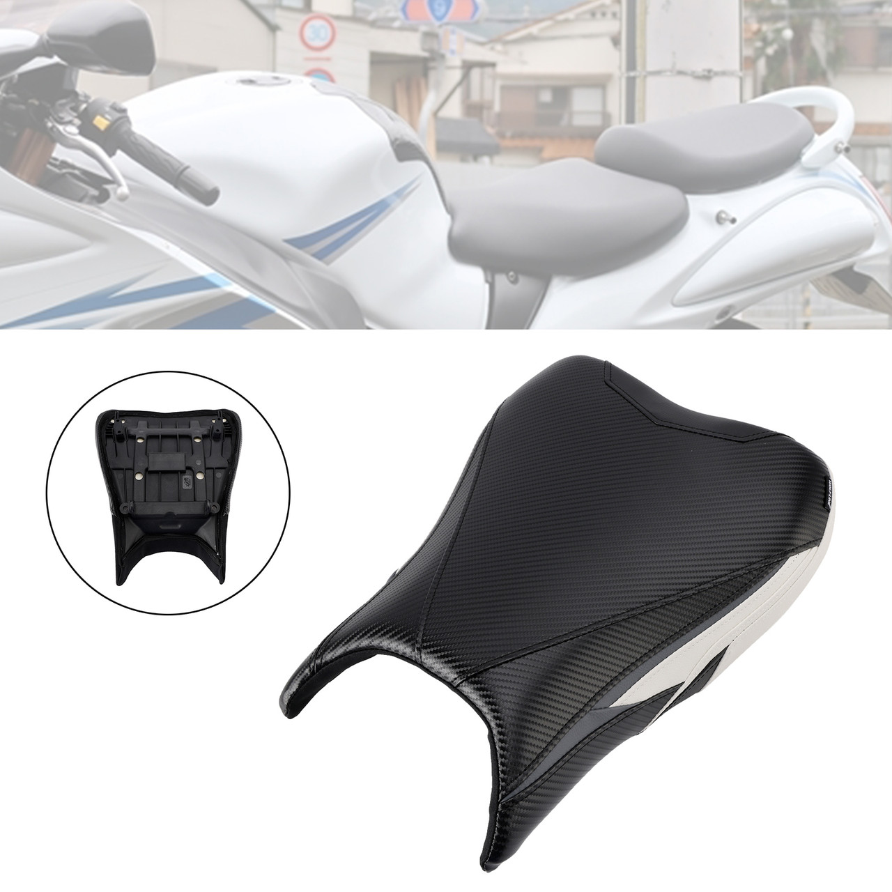 2022-2024 SUZUKI Hayabusa GSX1300R Front Raider Seat Driver Cushion White Generic