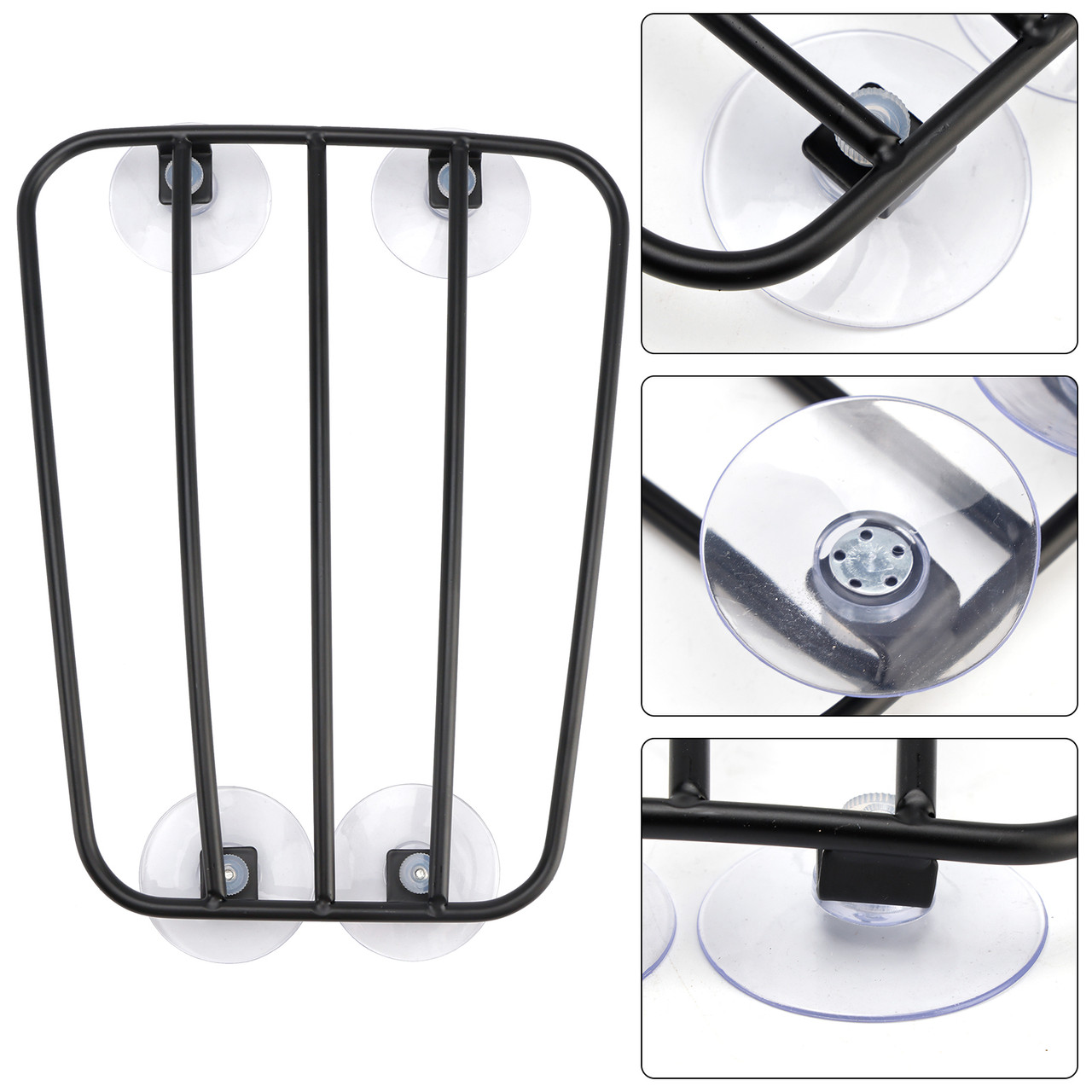 Motorcycle Fuel Tank Luggage Rack with 4 Suction Cups Black Universal