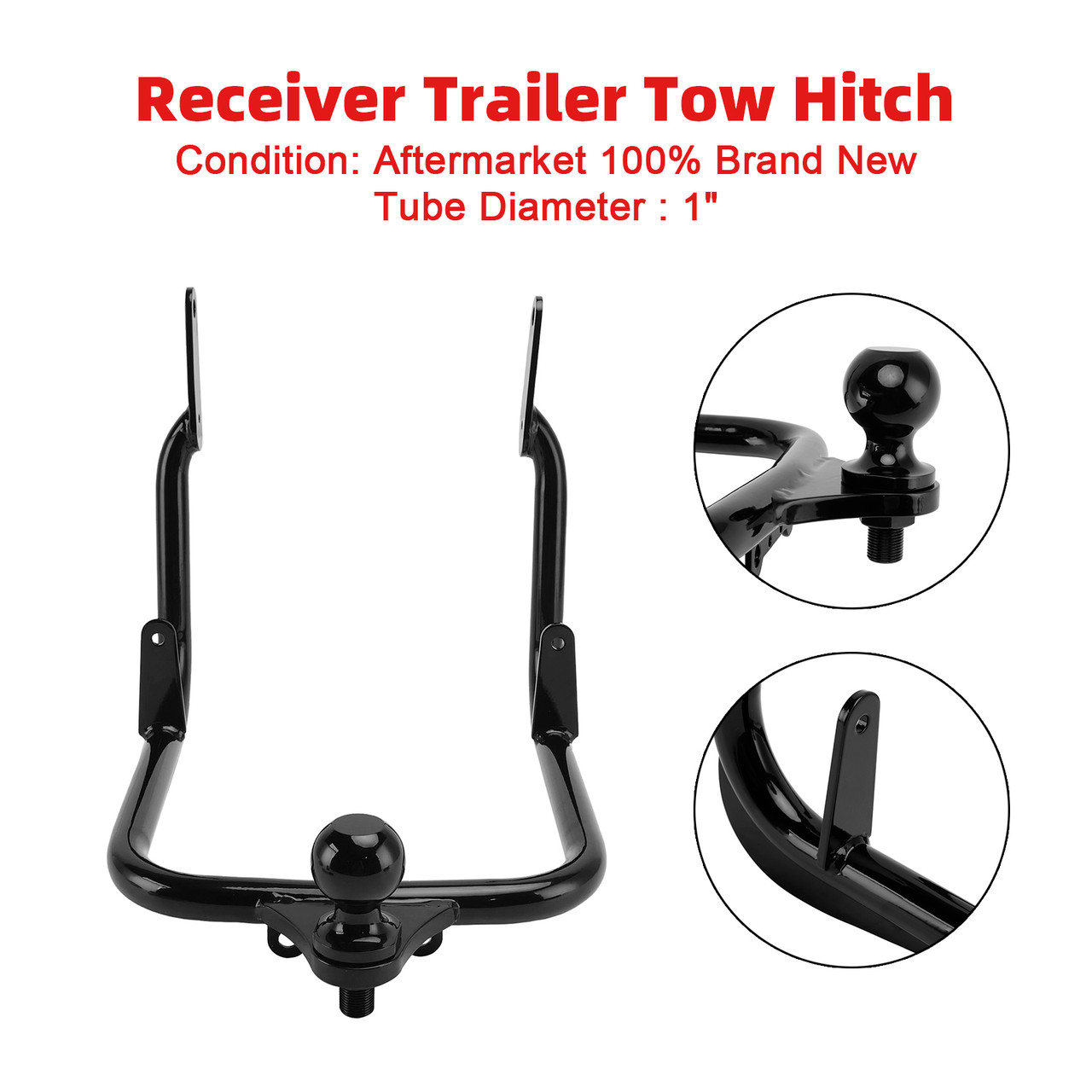2009-2023 Harley Receiver Trailer Tow Hitch Black Generic