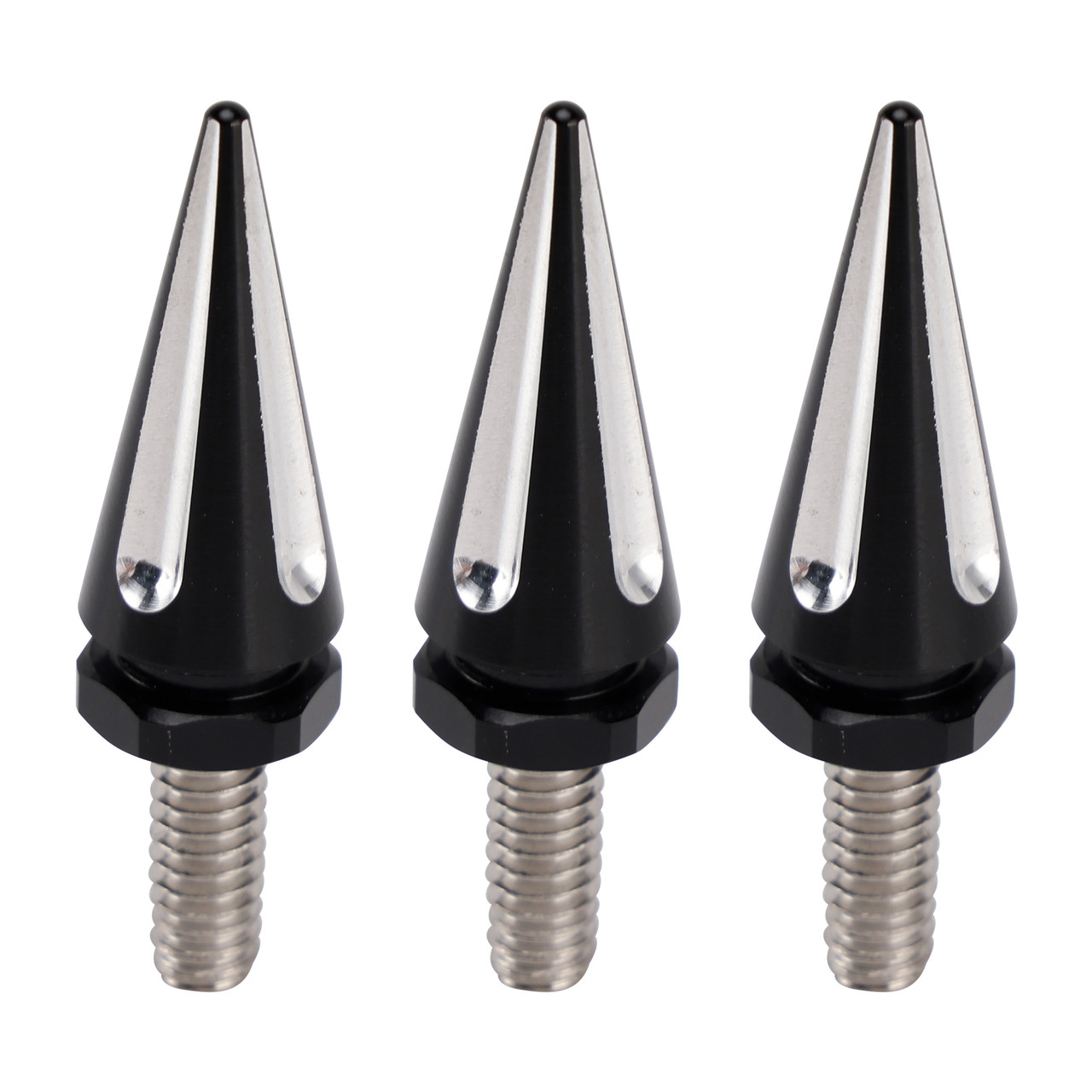 3 Spiked Windshield Bolts For Street Glide FLHX Electra Glide FLHT 96-13 Black