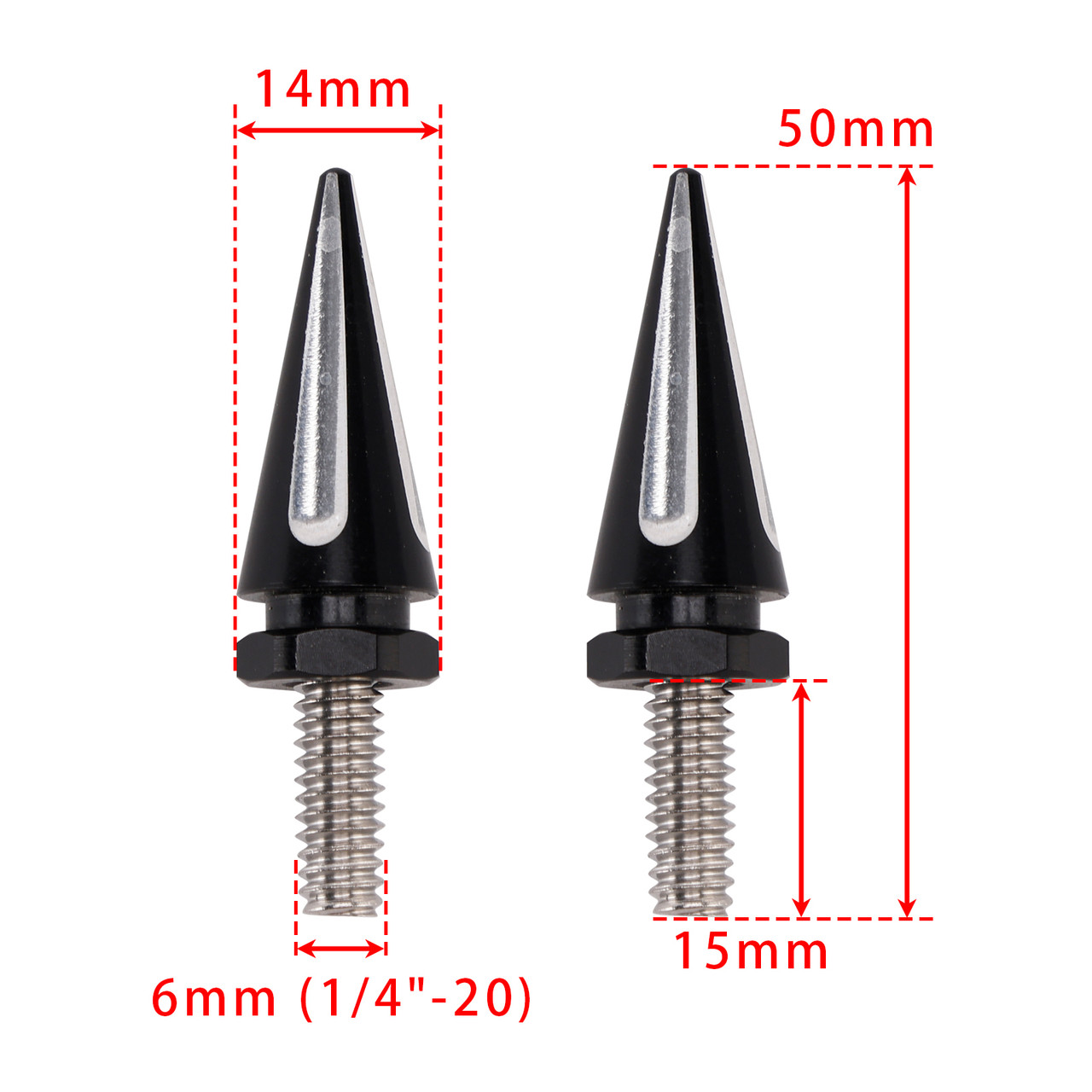 3 Spiked Windshield Bolts For Street Glide FLHX Electra Glide FLHT 96-13 Black