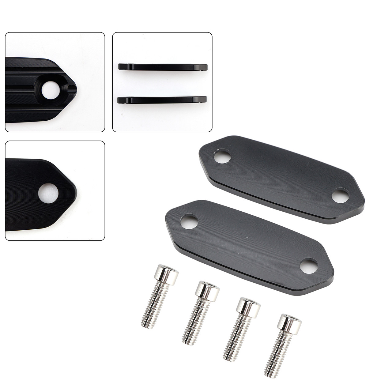 2013-2025 Kawasaki Ninja 125 250 300 400 500 650 Mirror Block Off Blanking Plates Black Generic