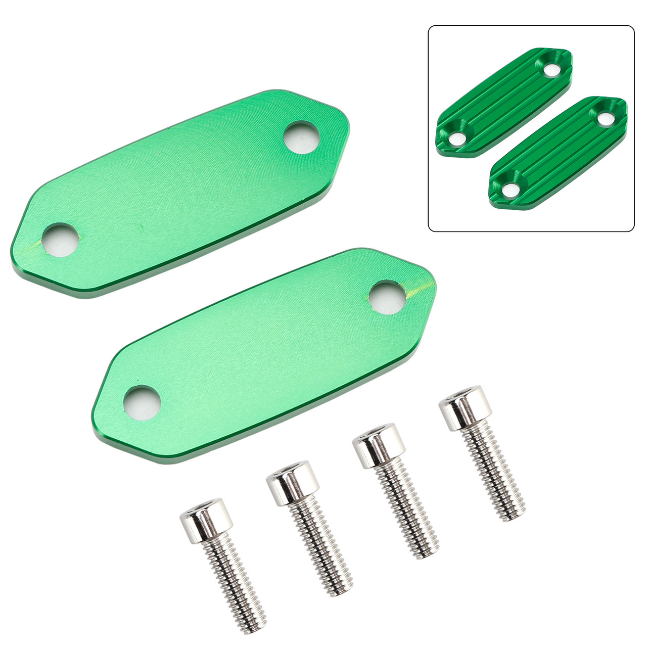 2013-2025 Kawasaki Ninja 125 250 300 400 500 650 Mirror Block Off Blanking Plates Green Generic