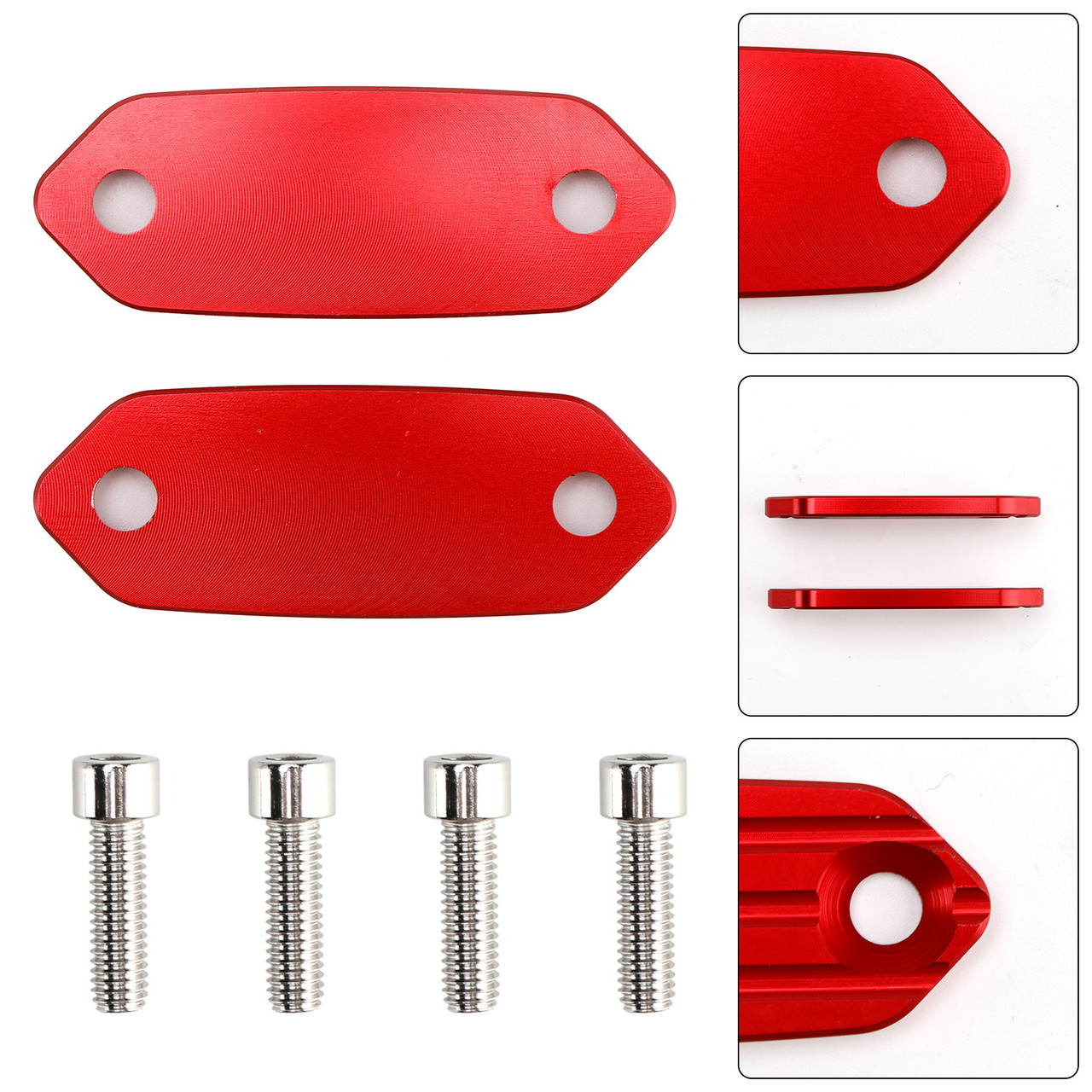 2023-2025 Kawasaki ZX-4RR ZX-4R Mirror Block Off Blanking Plates Red Generic