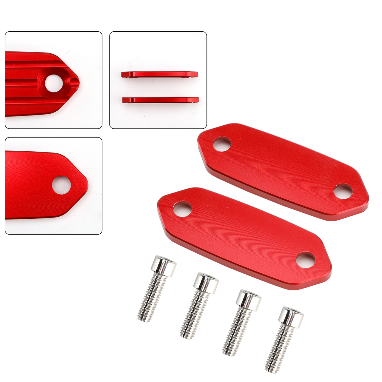 2023-2025 Kawasaki ZX-4RR ZX-4R Mirror Block Off Blanking Plates Red Generic