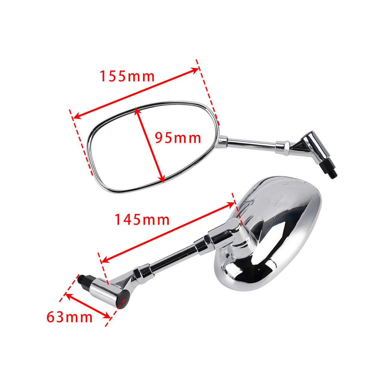 2006-2011 Suzuki GSR 600 Rearview Mirrors Left and Right M10 Chrome Generic