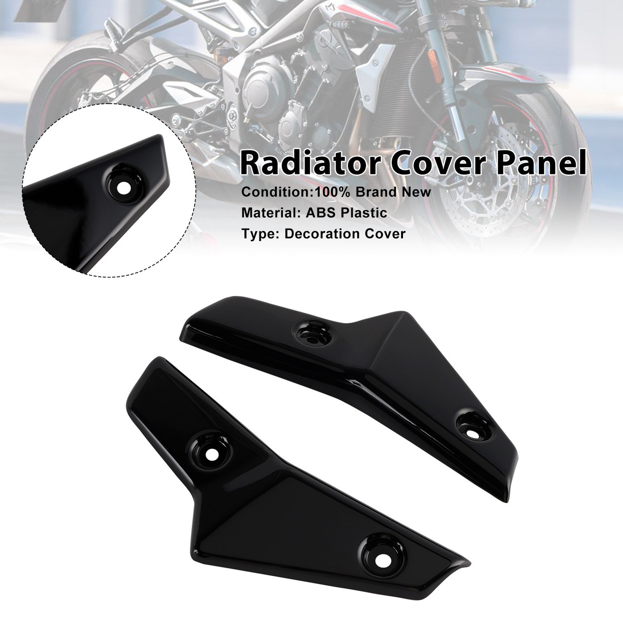 2020-2022 Triumph Street Triple 765 R/RS Radiator Cover Panel Black Generic