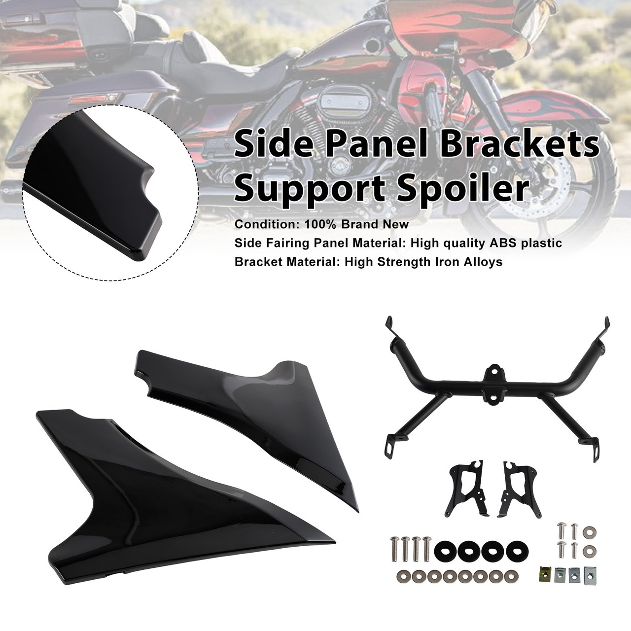 2023-2025 CVO 121 117 Road Glide FLTRXSE Side Panel Brackets Support Spoiler Black Generic
