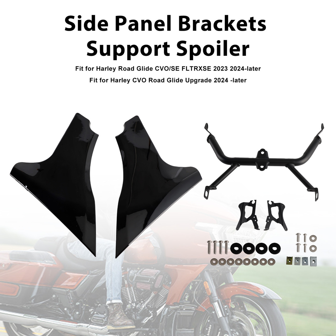 2023-2025 CVO 121 117 Road Glide FLTRXSE Side Panel Brackets Support Spoiler Black Generic